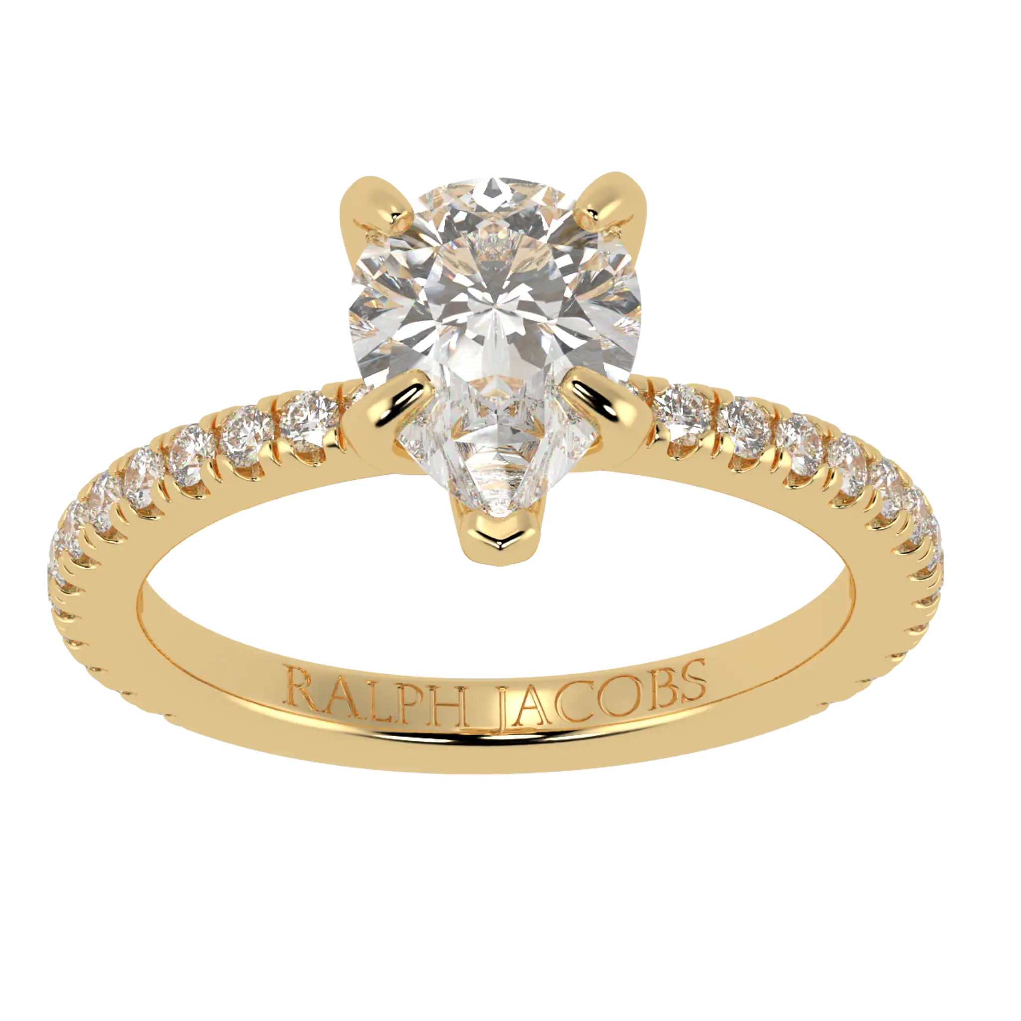 Betty 18K Yellow Gold Accent Engagement Ring | Pear Shape