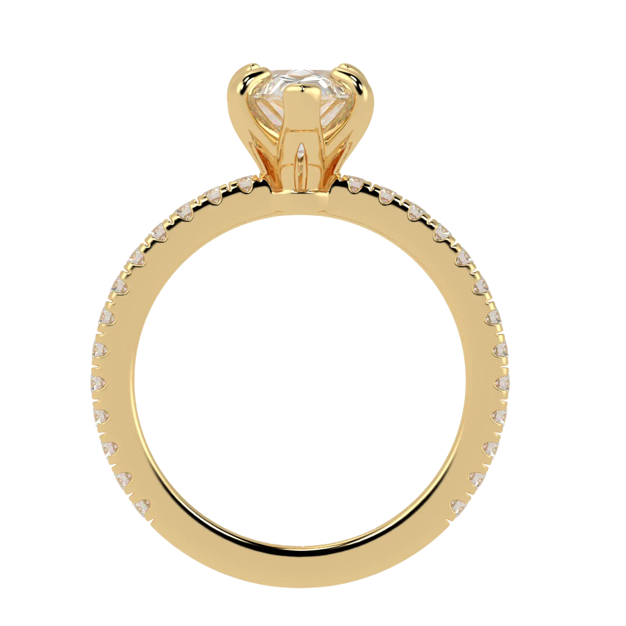 Betty 18K Yellow Gold Accent Engagement Ring | Pear Shape