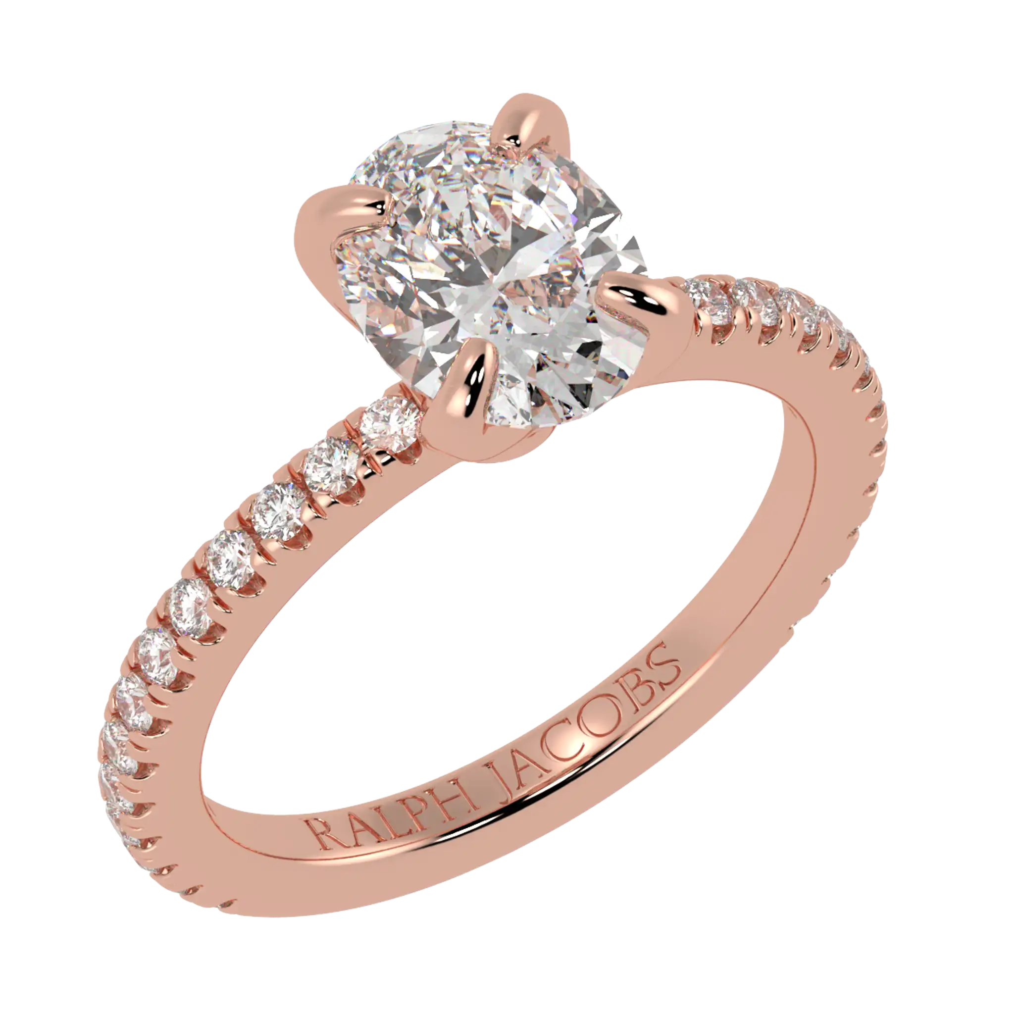 Betty 14K Rose Gold Accent Engagement Ring | Oval Shape