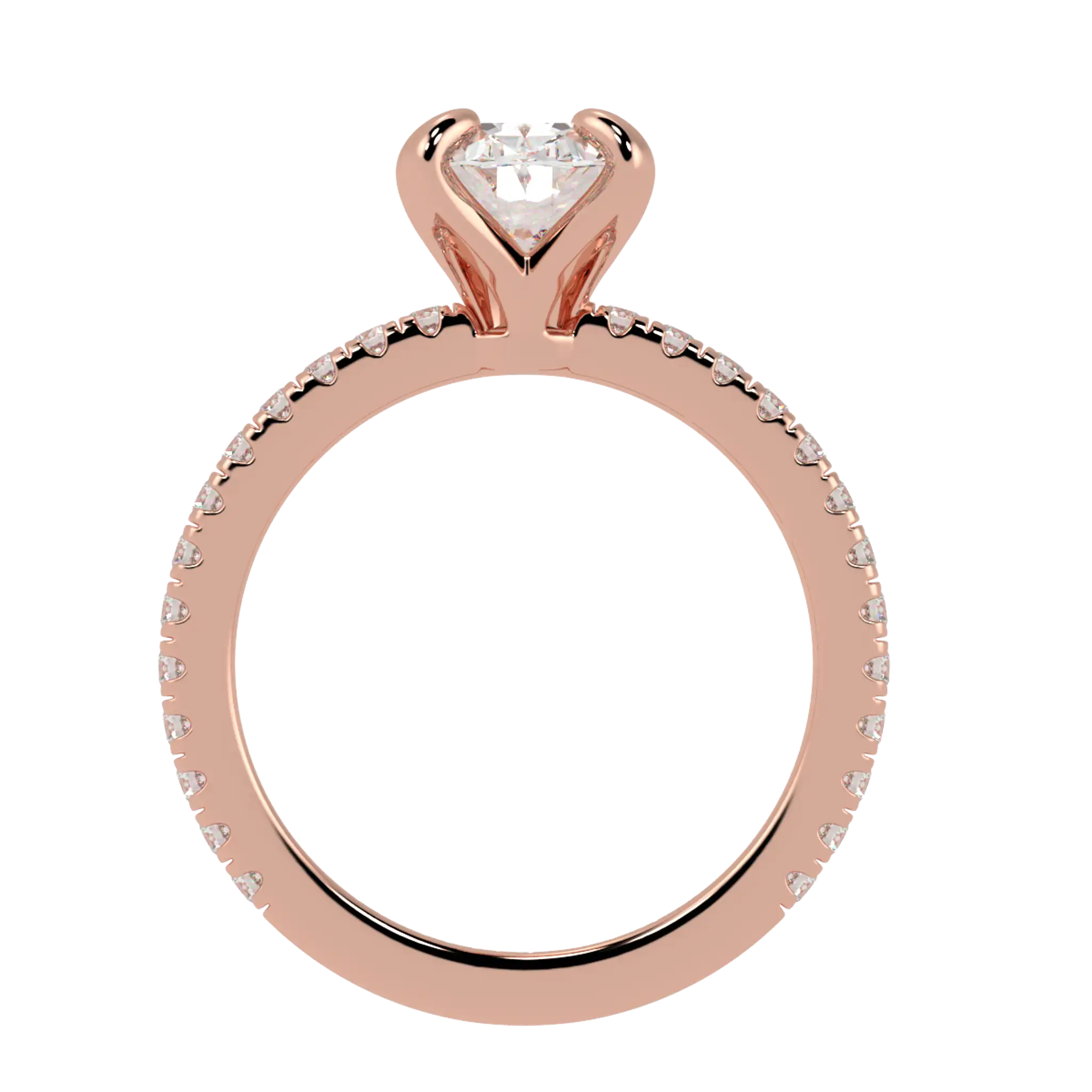 Bague de fiançailles Betty en or rose 14 carats | Forme ovale