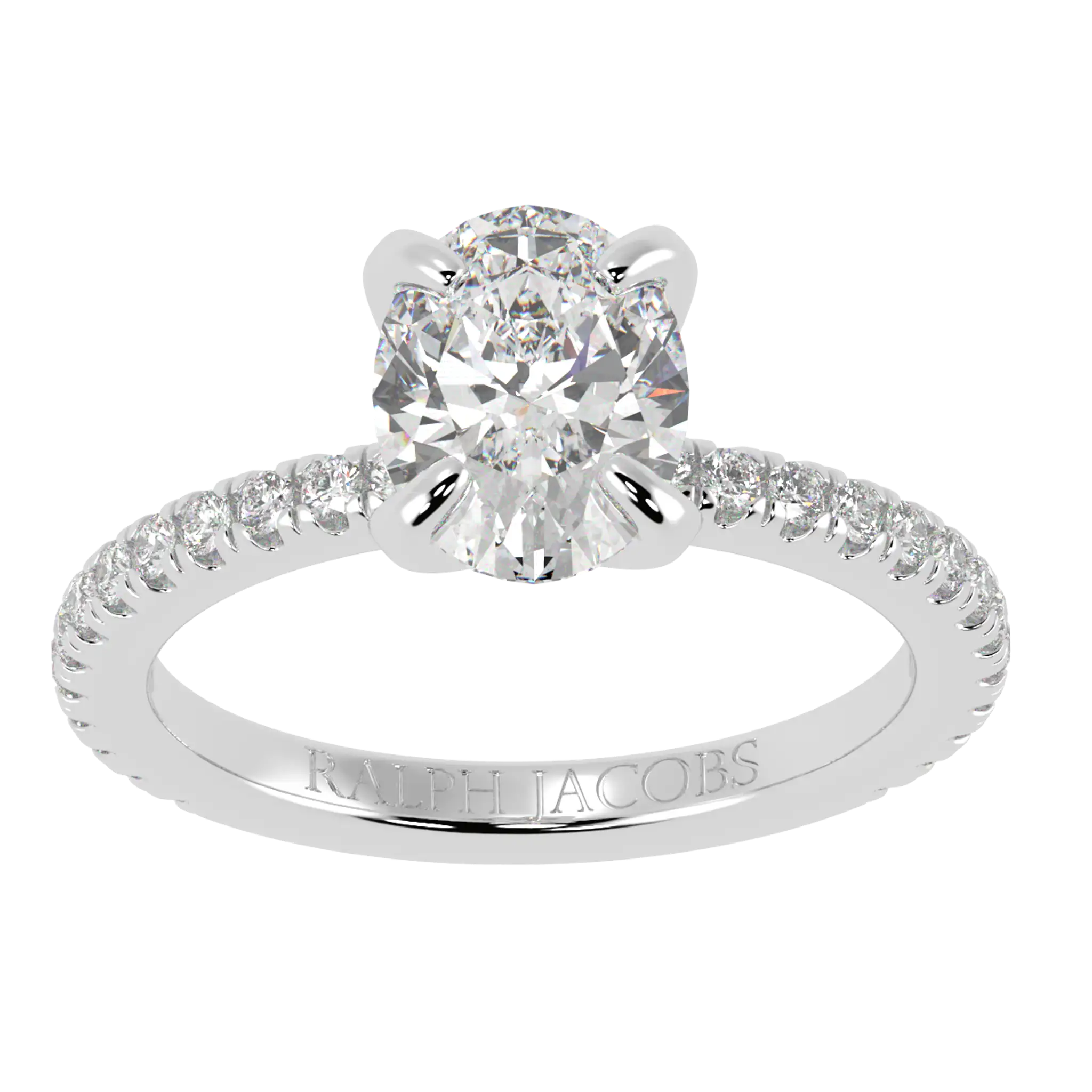 Betty Platinum Accent Engagement Ring | Oval Shape