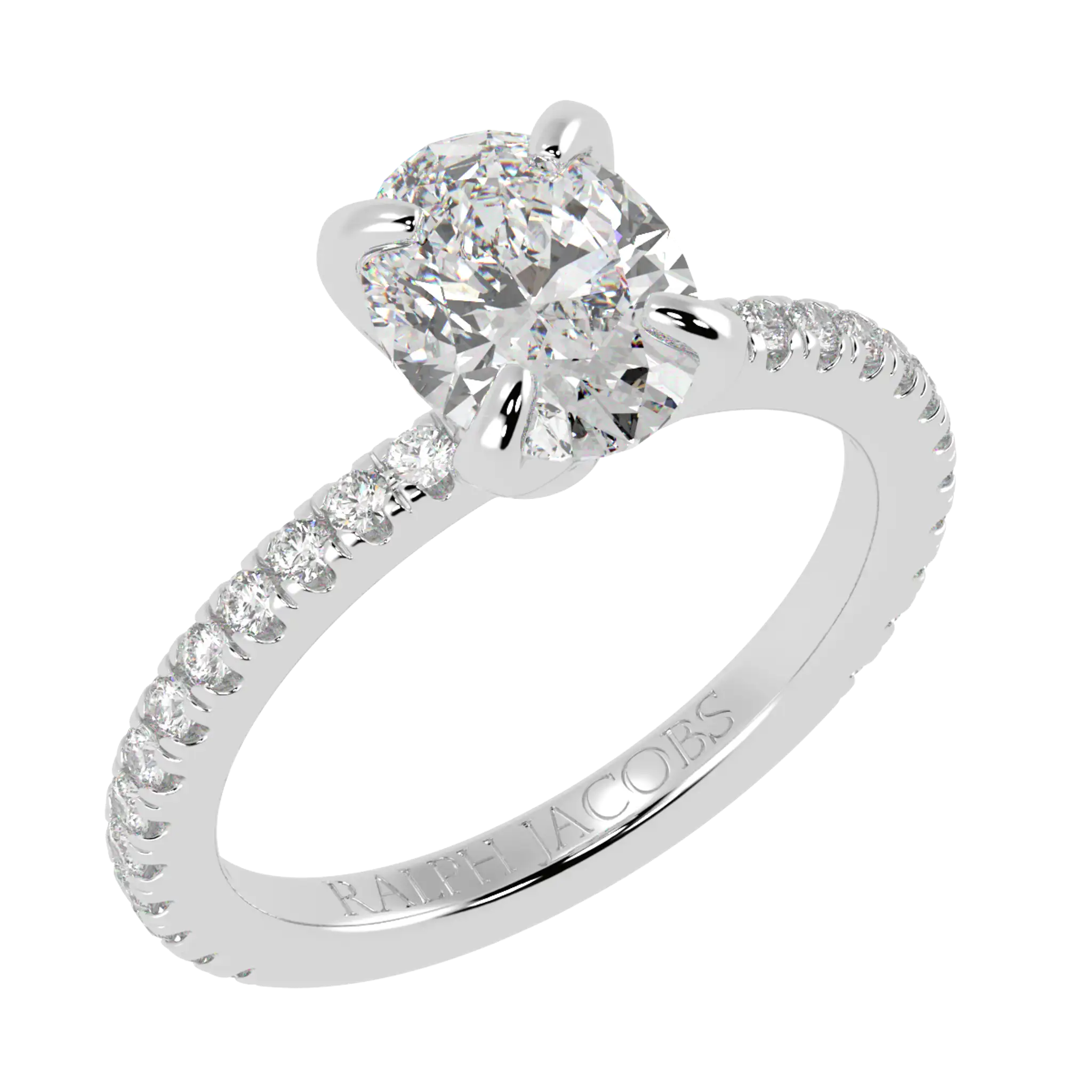 Betty Platinum Accent Engagement Ring | Oval Shape