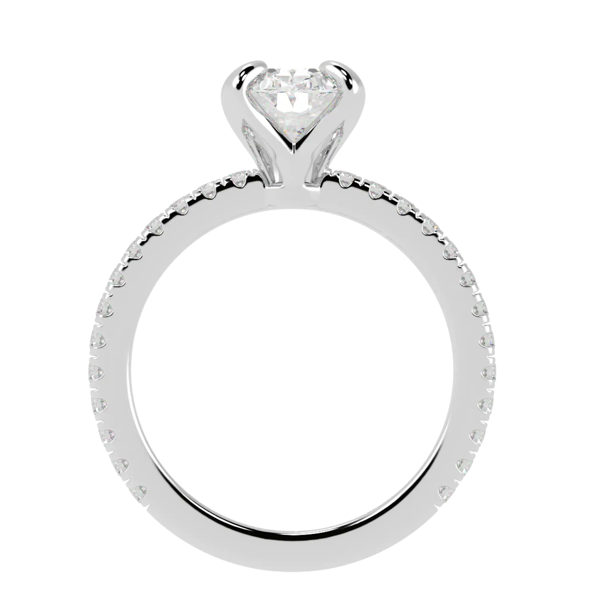 Betty 9K White Gold Accent Engagement Ring | Oval Shape