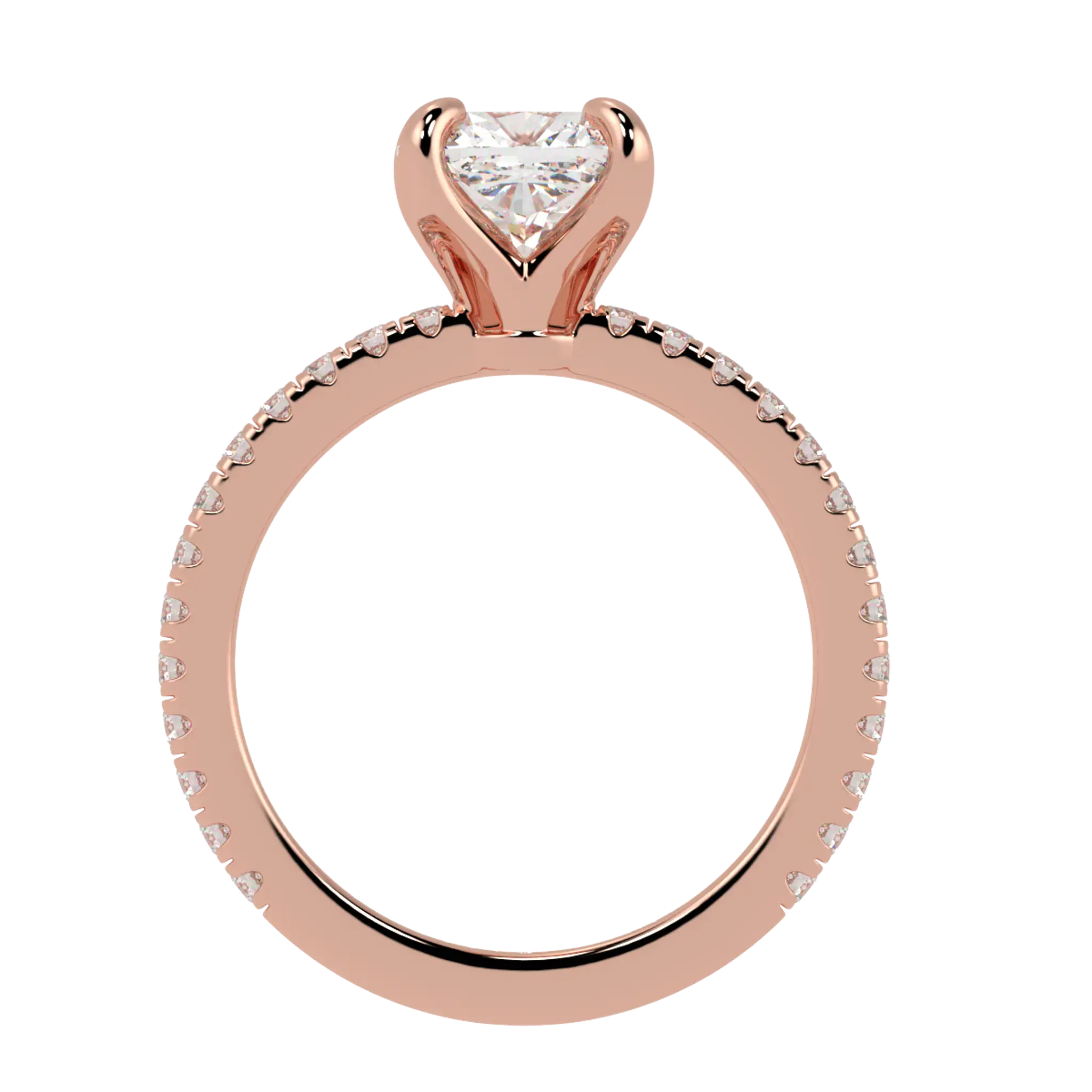 Bague de fiançailles Betty en or rose 14 carats | Forme coussin