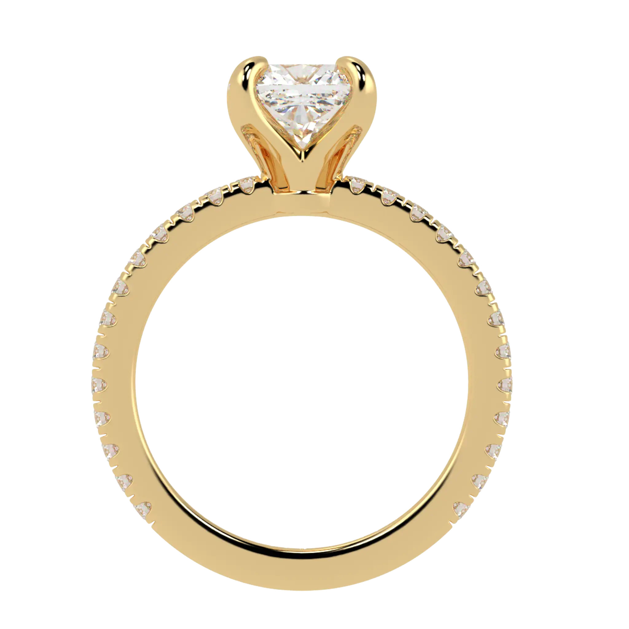 Betty 9K Yellow Gold Accent Engagement Ring | Cushion Shape