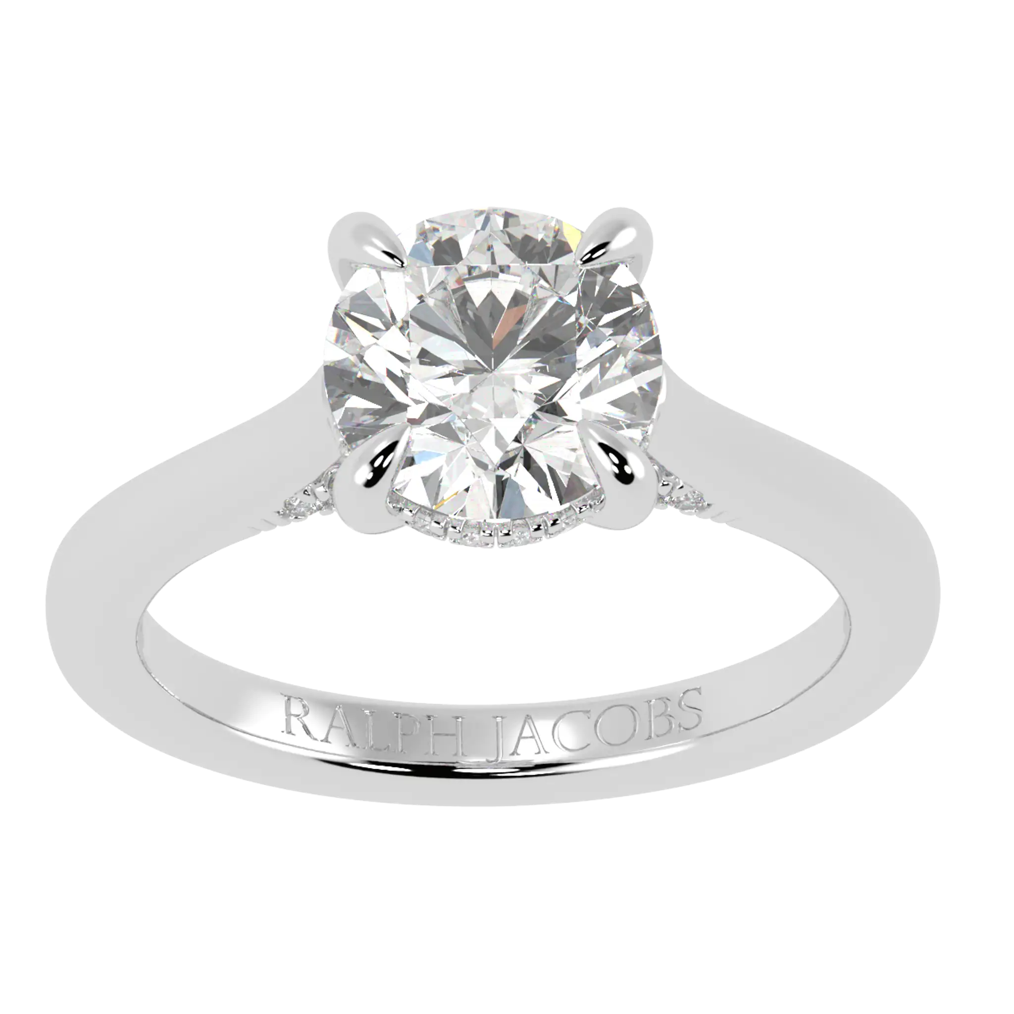 Bague de fiançailles Arya Platinum avec halo caché