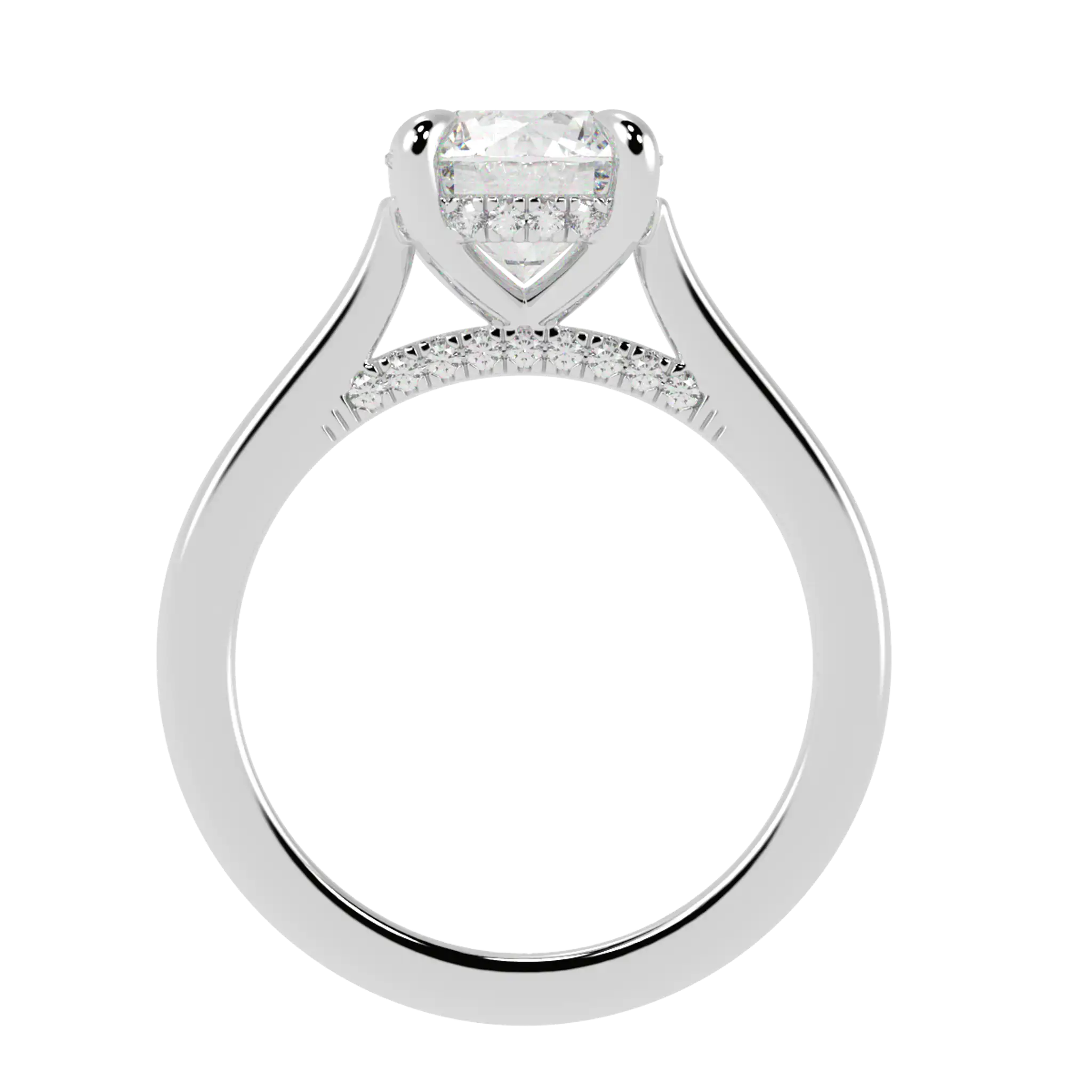 Bague de fiançailles Arya Platinum avec halo caché