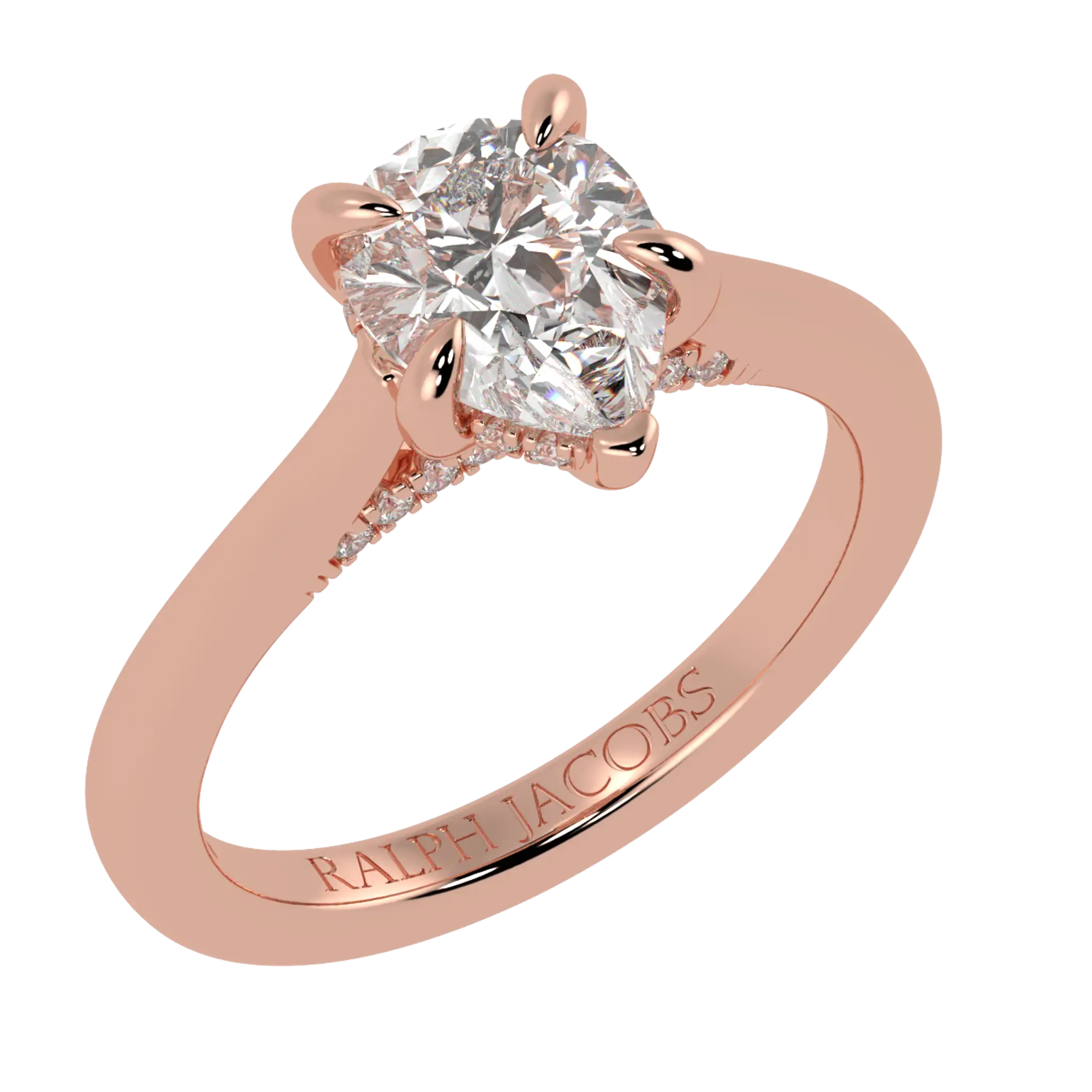 Arya 14K Rose Gold Hidden Halo Engagement Ring | Pear Shape