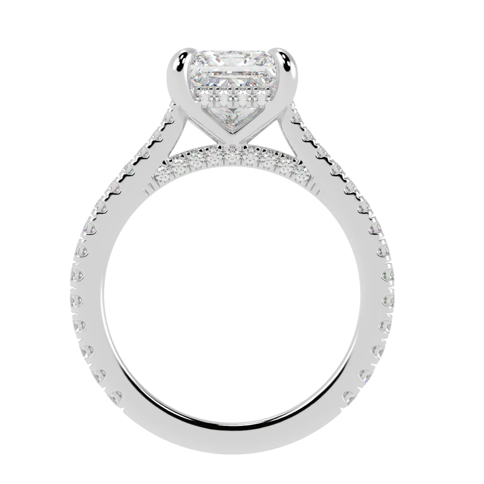 Arya 9K White Gold Accent Engagement Ring | Princess Shape