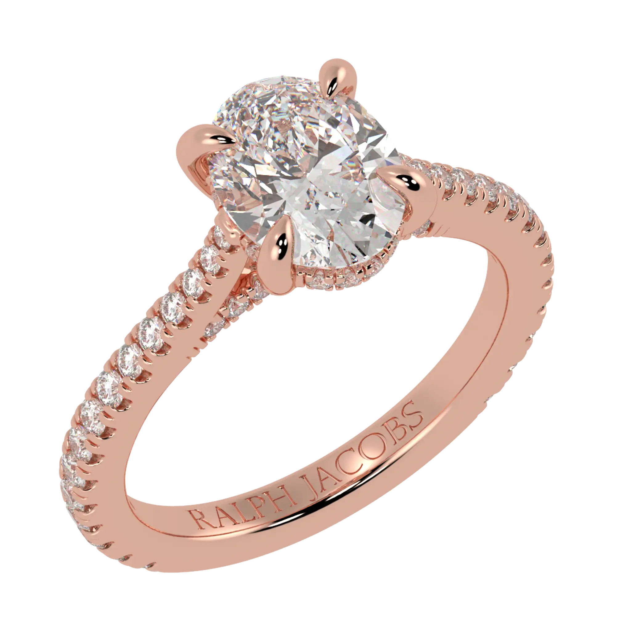 Arya 14K Rose Gold Accent Engagement Ring | Oval Shape