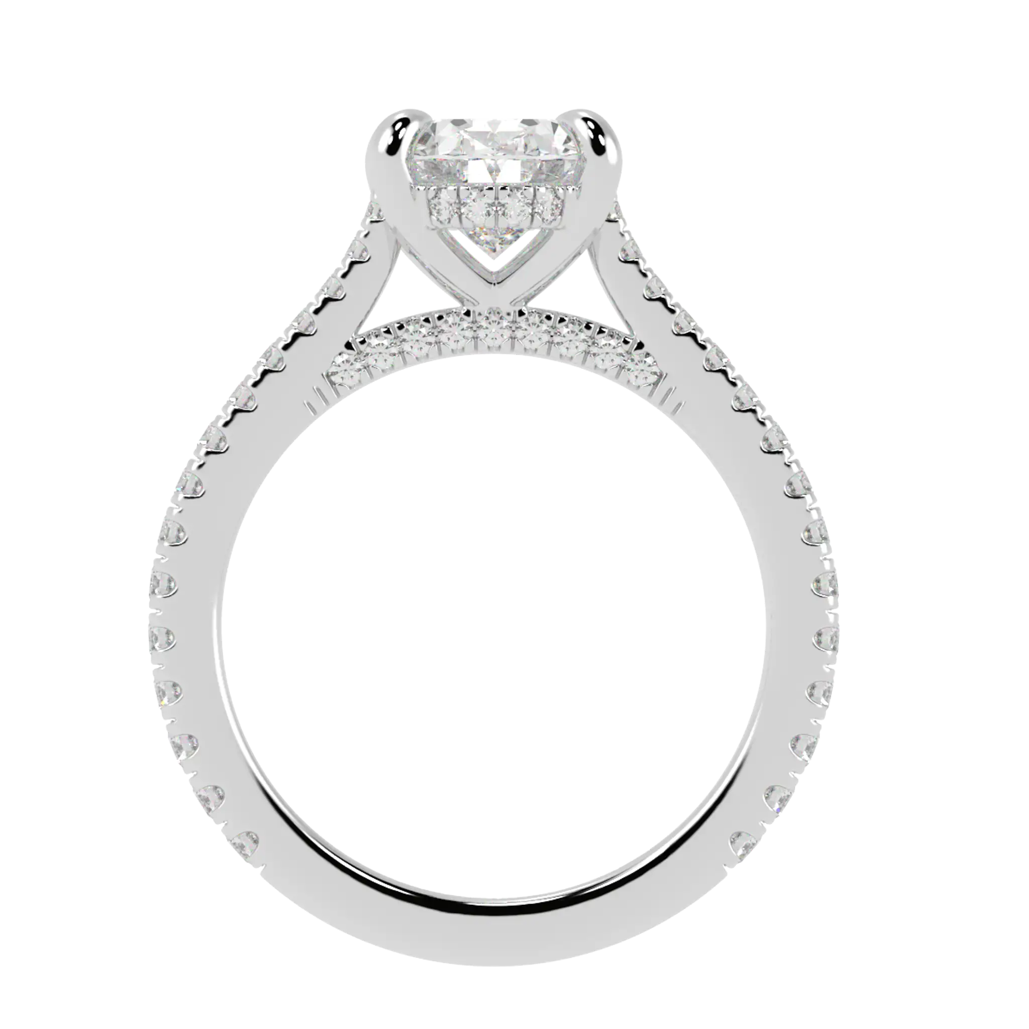 Arya 9K White Gold Accent Engagement Ring | Oval Shape