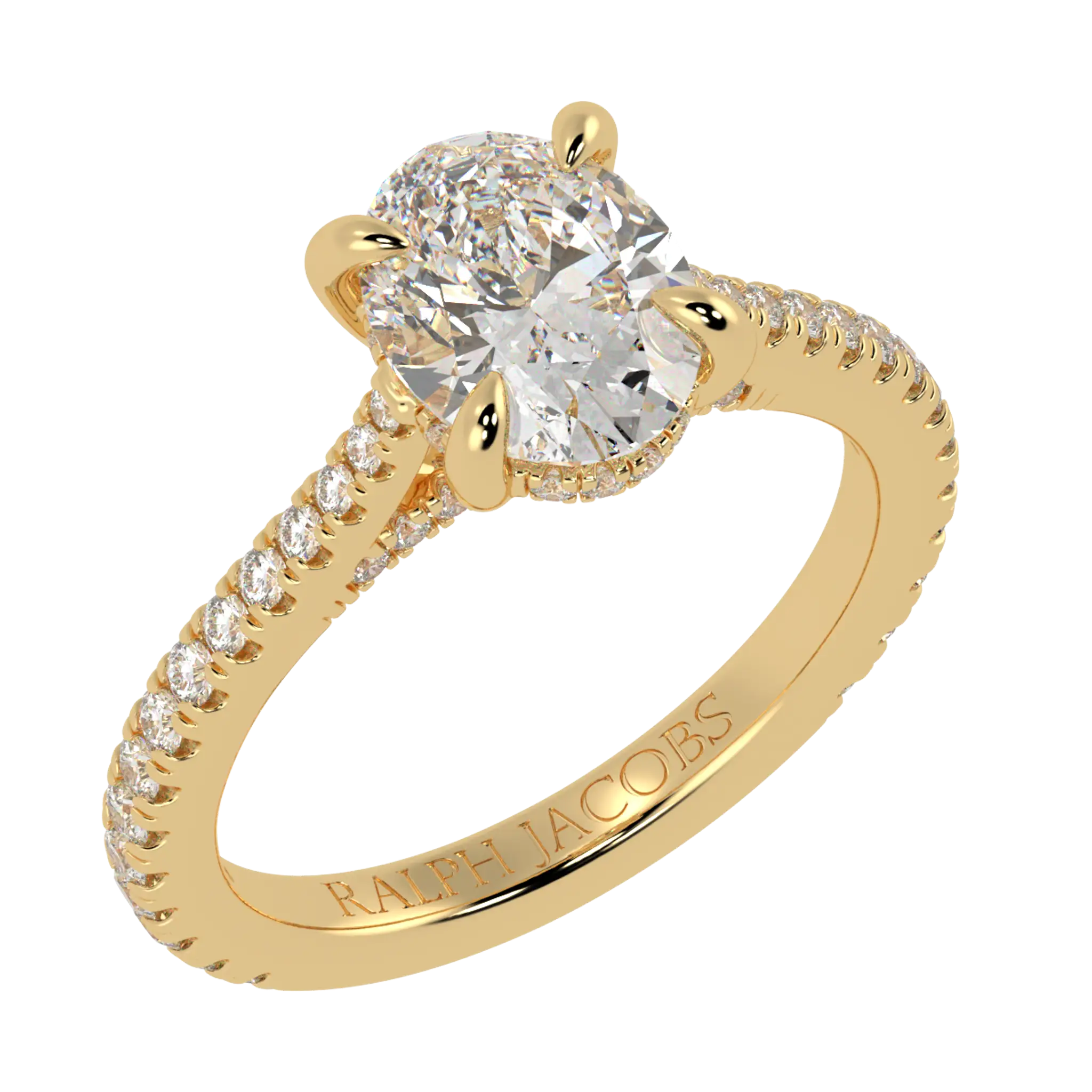 Arya 9K Yellow Gold Accent Engagement Ring | Oval Shape