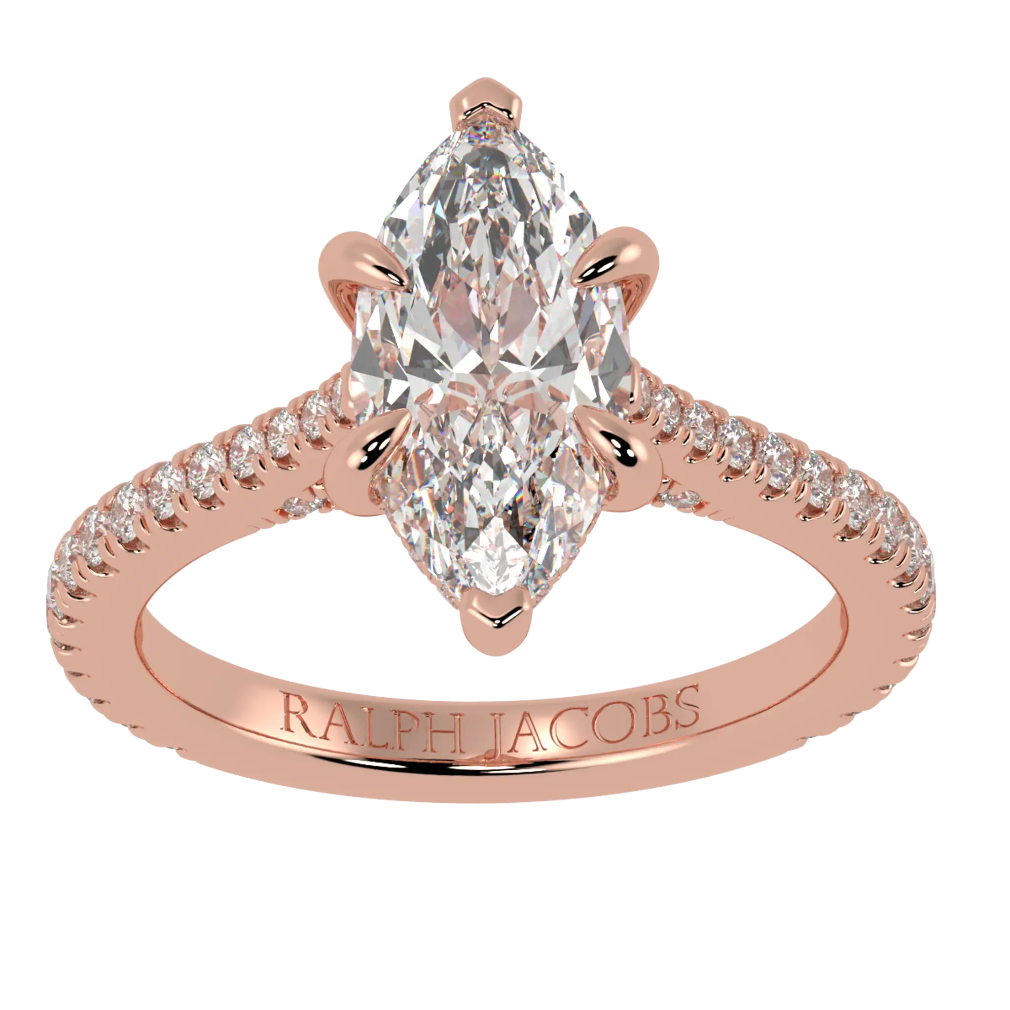 Arya 14K Rose Gold Accent Engagement Ring | Marquise Shape