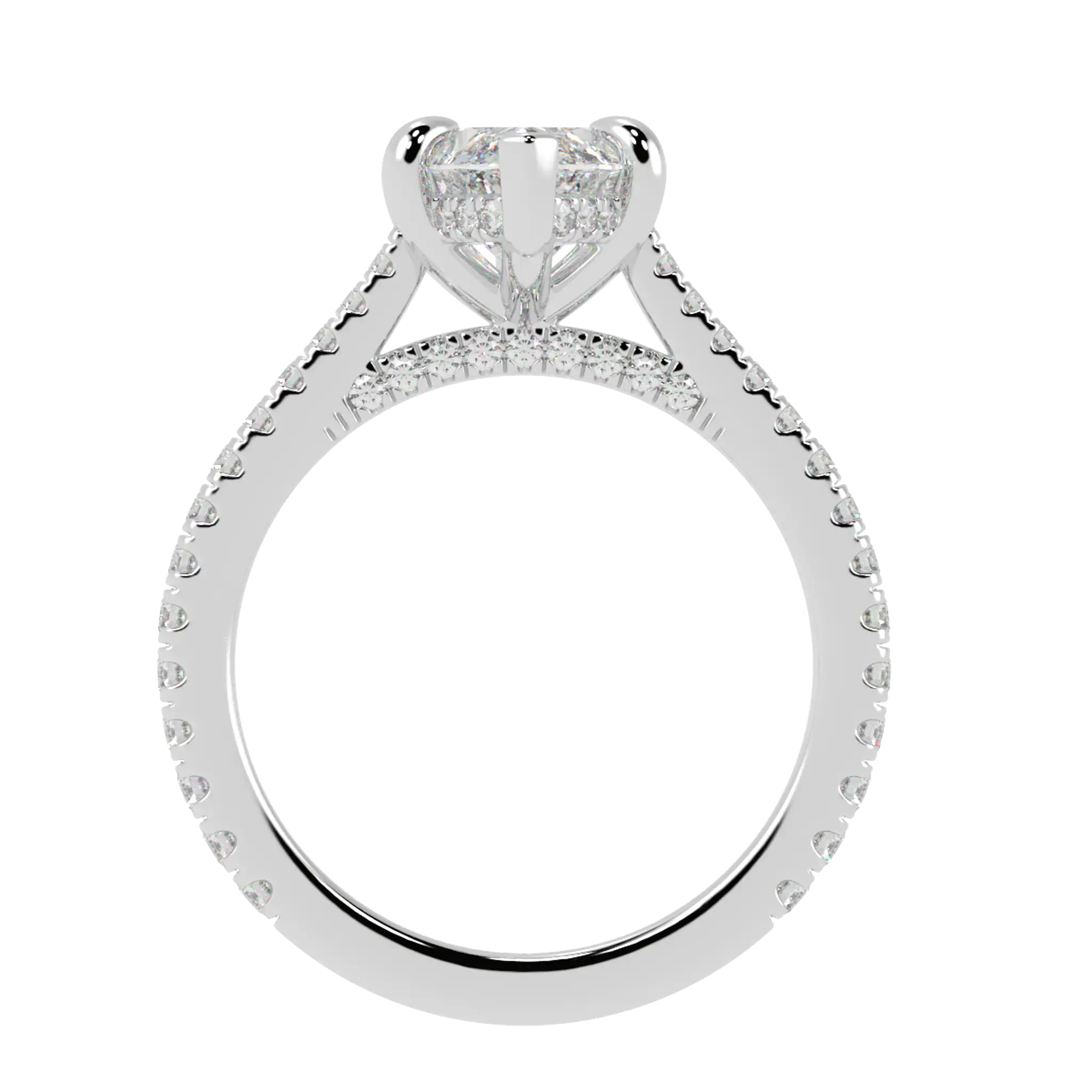 Arya Platinum Accent Engagement Ring | Marquise Shape