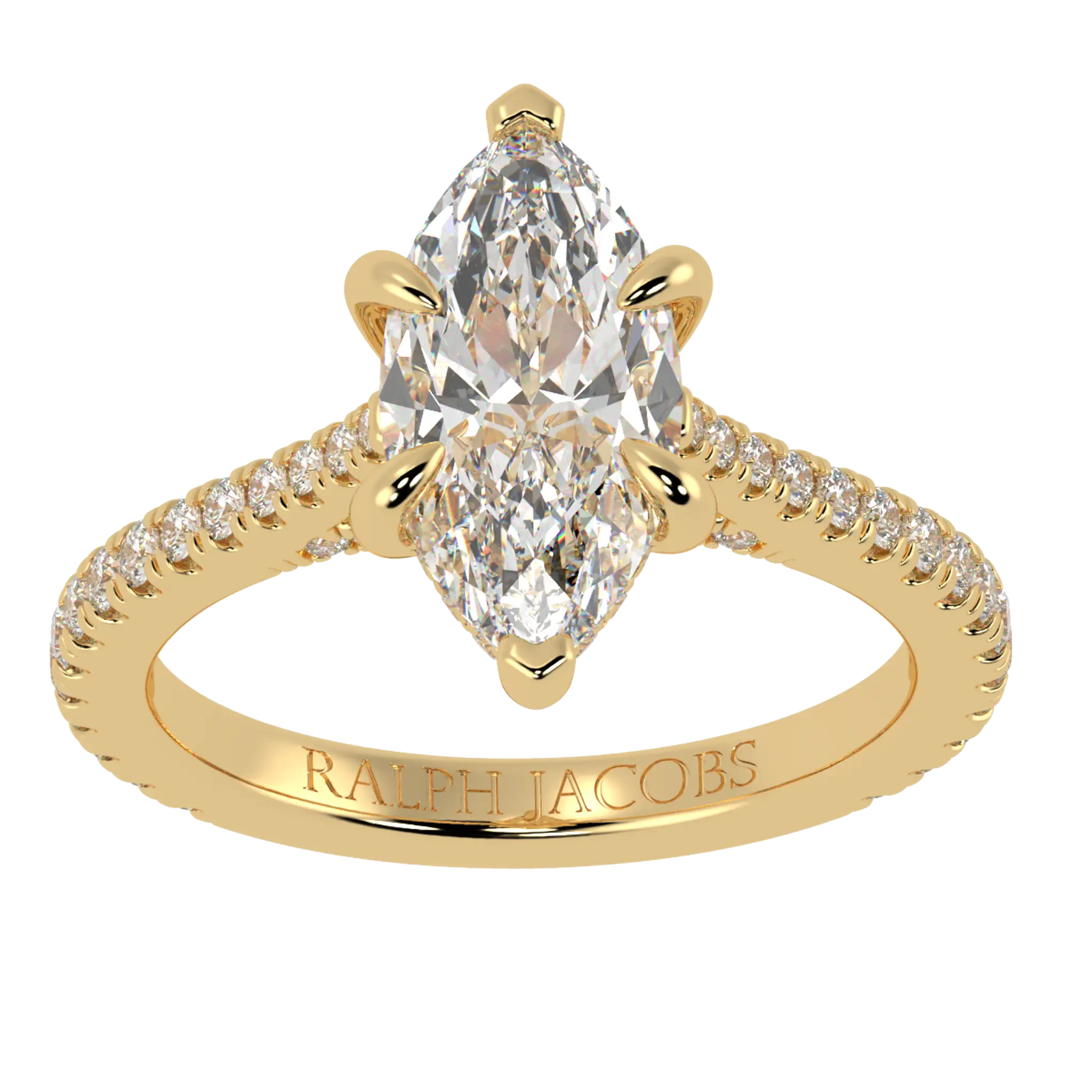 Arya 9K Yellow Gold Accent Engagement Ring | Marquise Shape