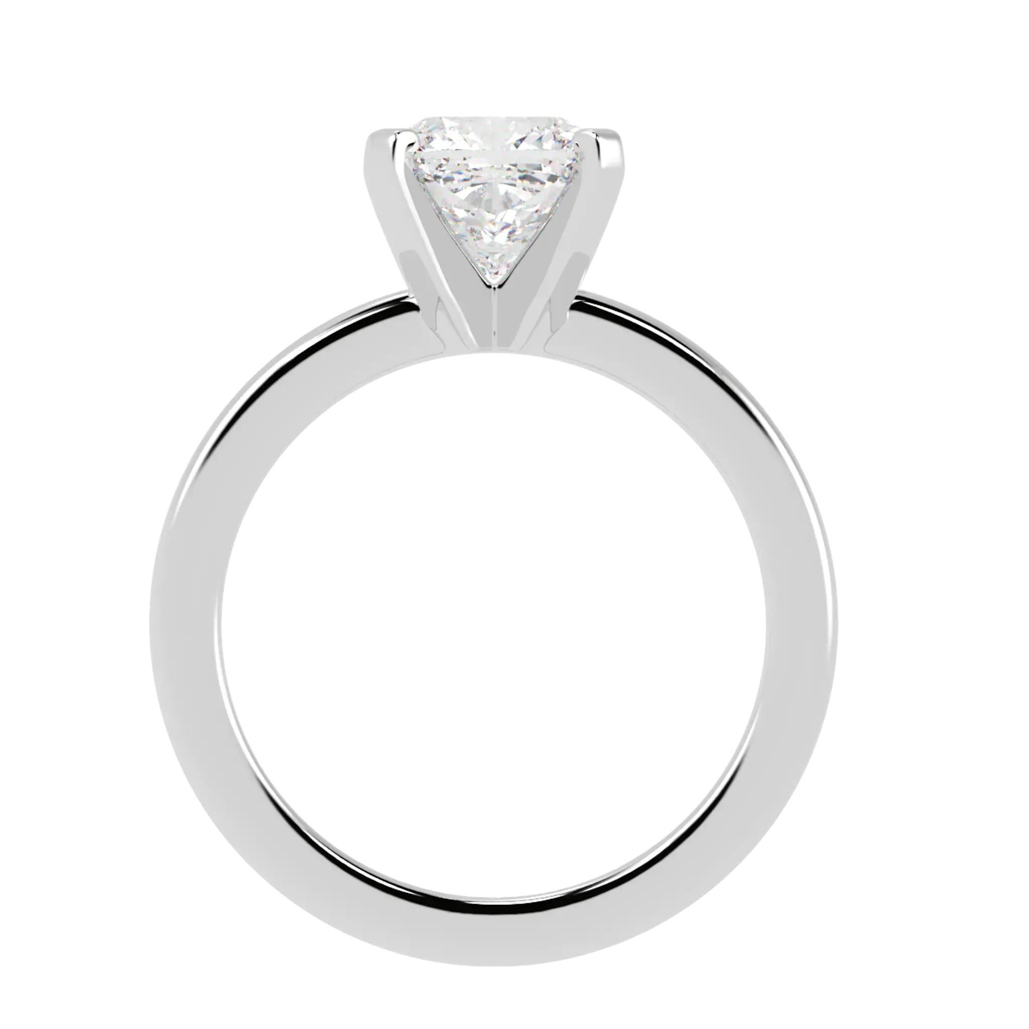 Bague de fiançailles solitaire en or blanc 9 carats Nikki | Forme coussin