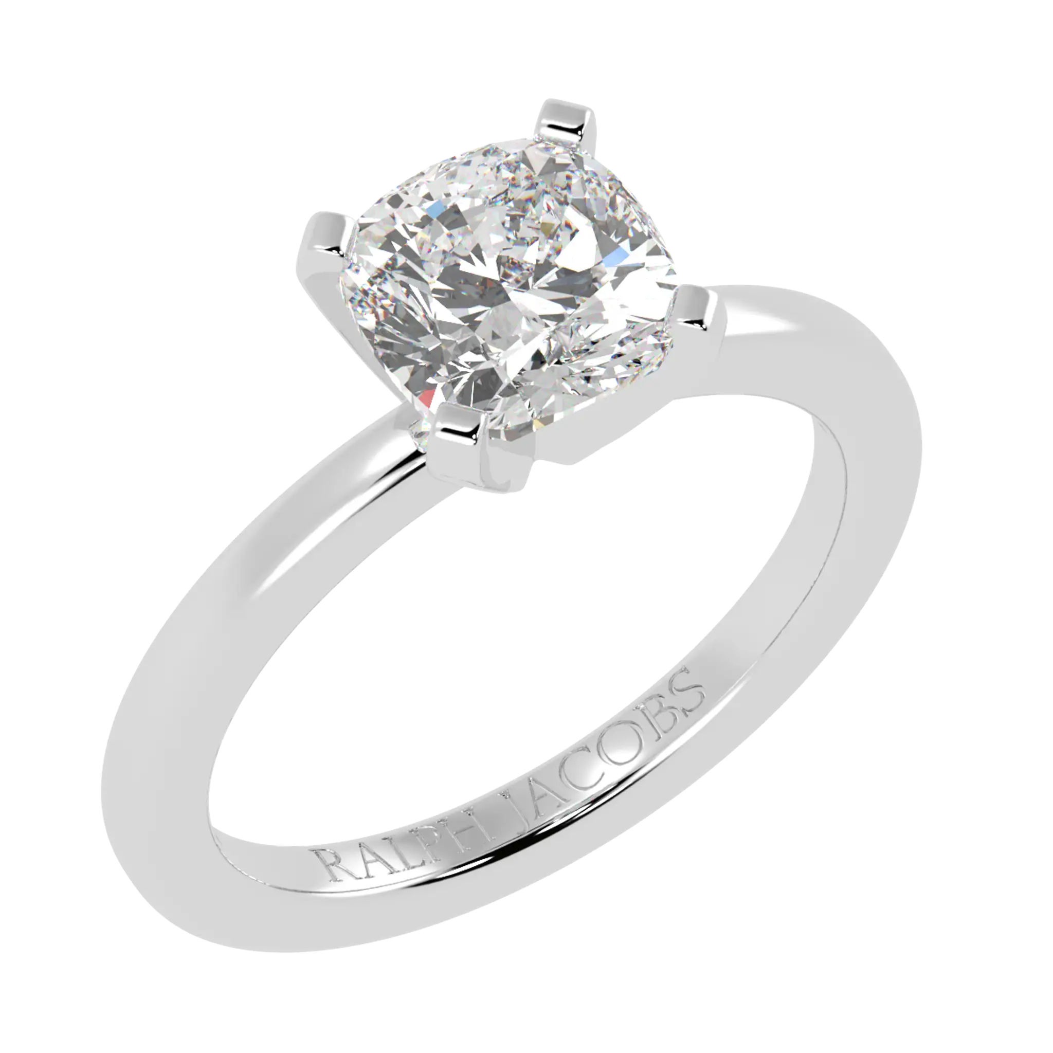 Nikki Platinum Solitaire Engagement Rings | Cushion Shape