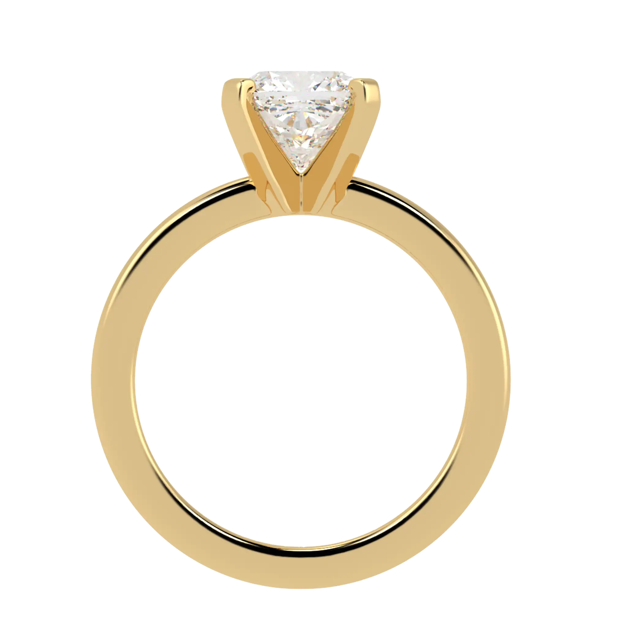 Bague de fiançailles en or jaune 9 carats avec solitaire en moissanite Nikki | Forme coussin