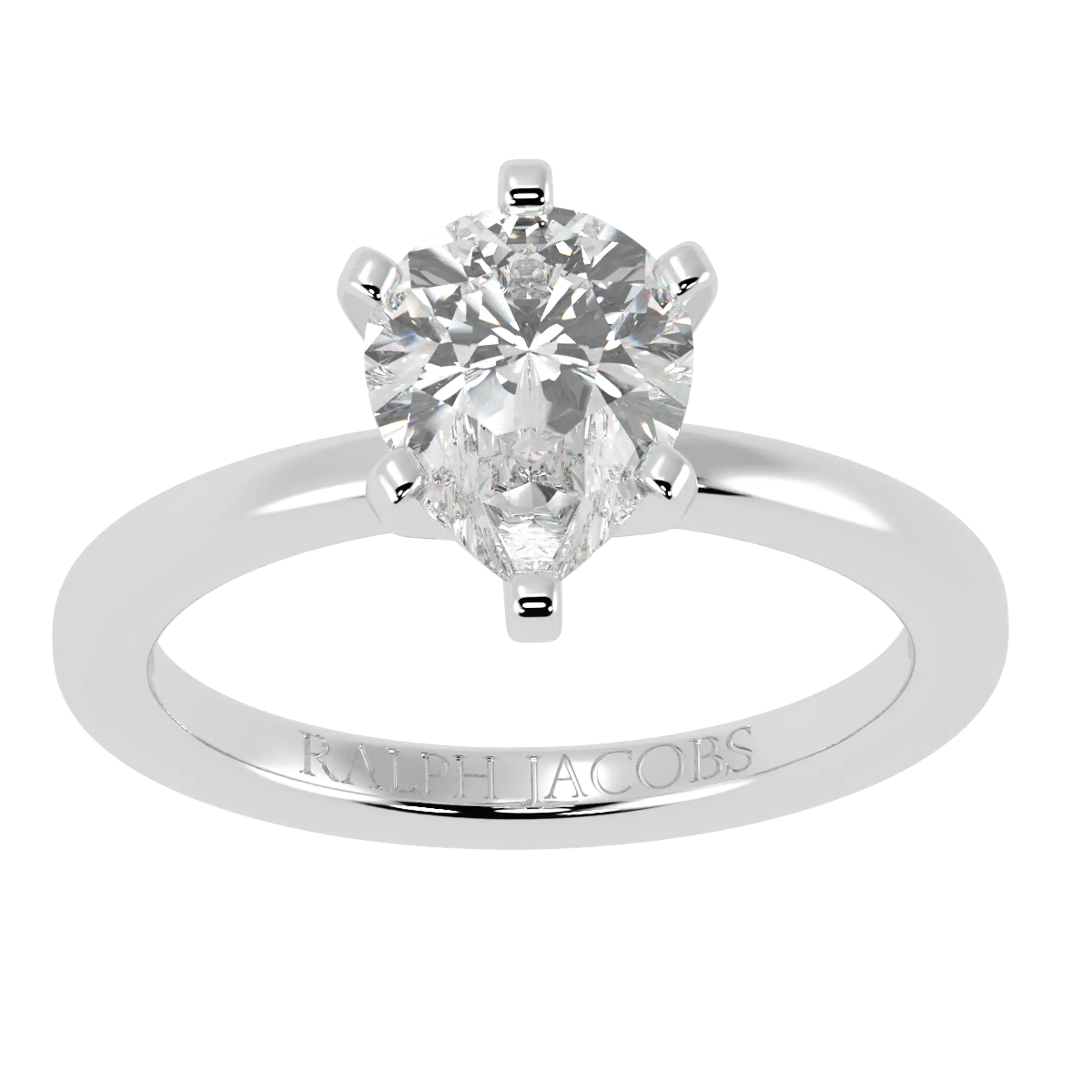 Nikki Platinum Solitaire Engagement Rings | Pear Shape