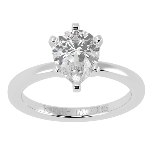 Nikki Platinum Solitaire Engagement Rings | Pear Shape