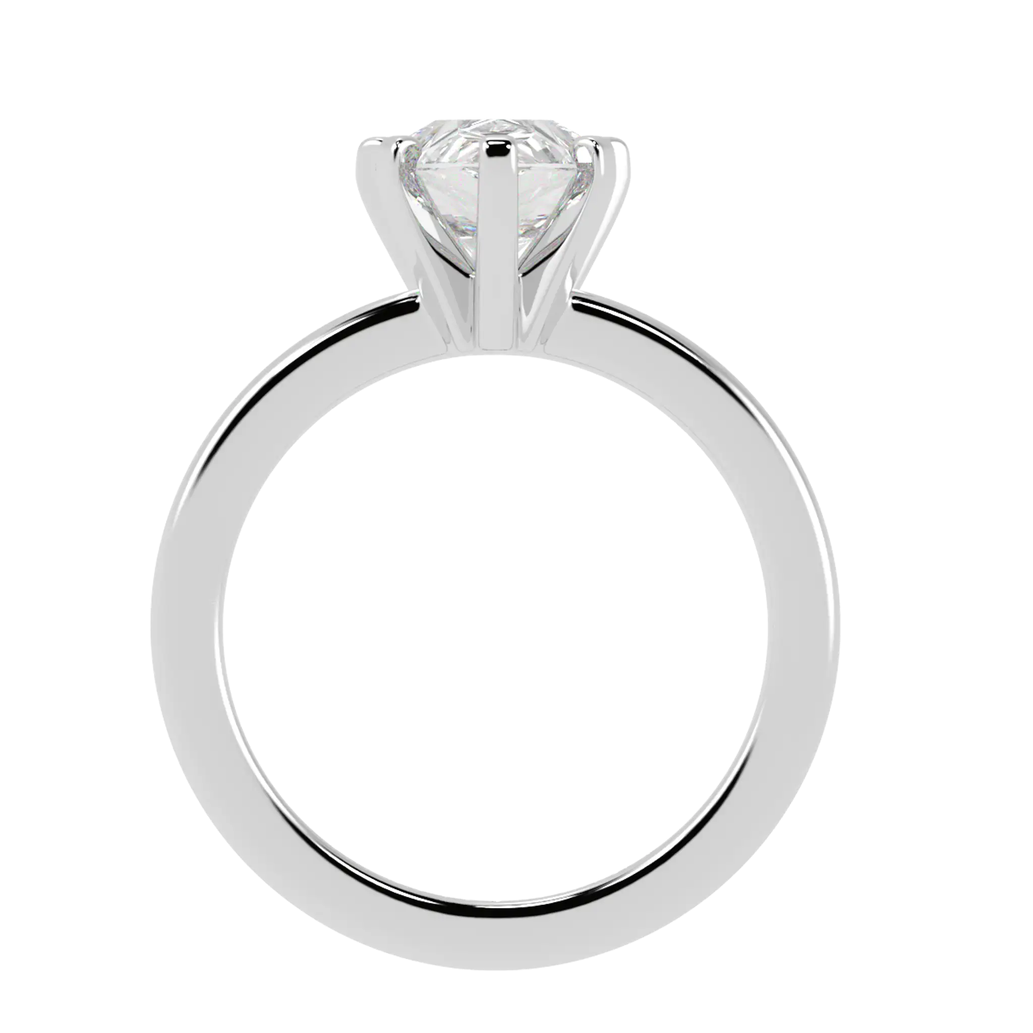 Bague de fiançailles solitaire en or blanc 9 carats Nikki | Forme poire