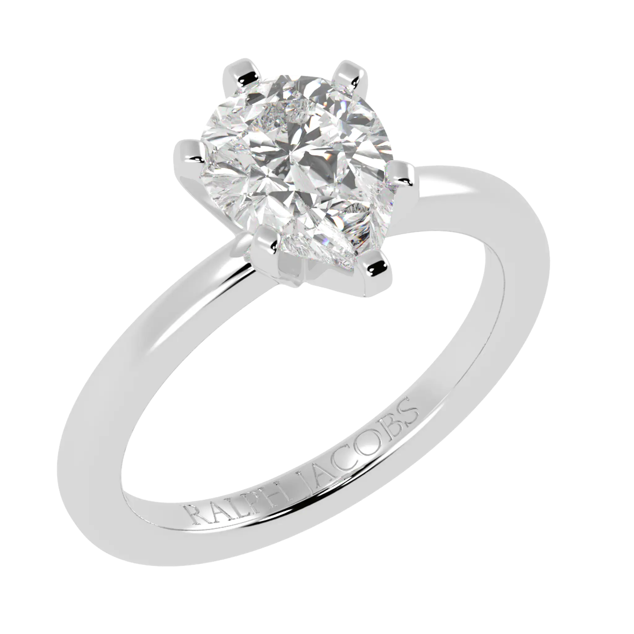 Nikki 9K White Gold Solitaire Engagement Rings | Pear Shape