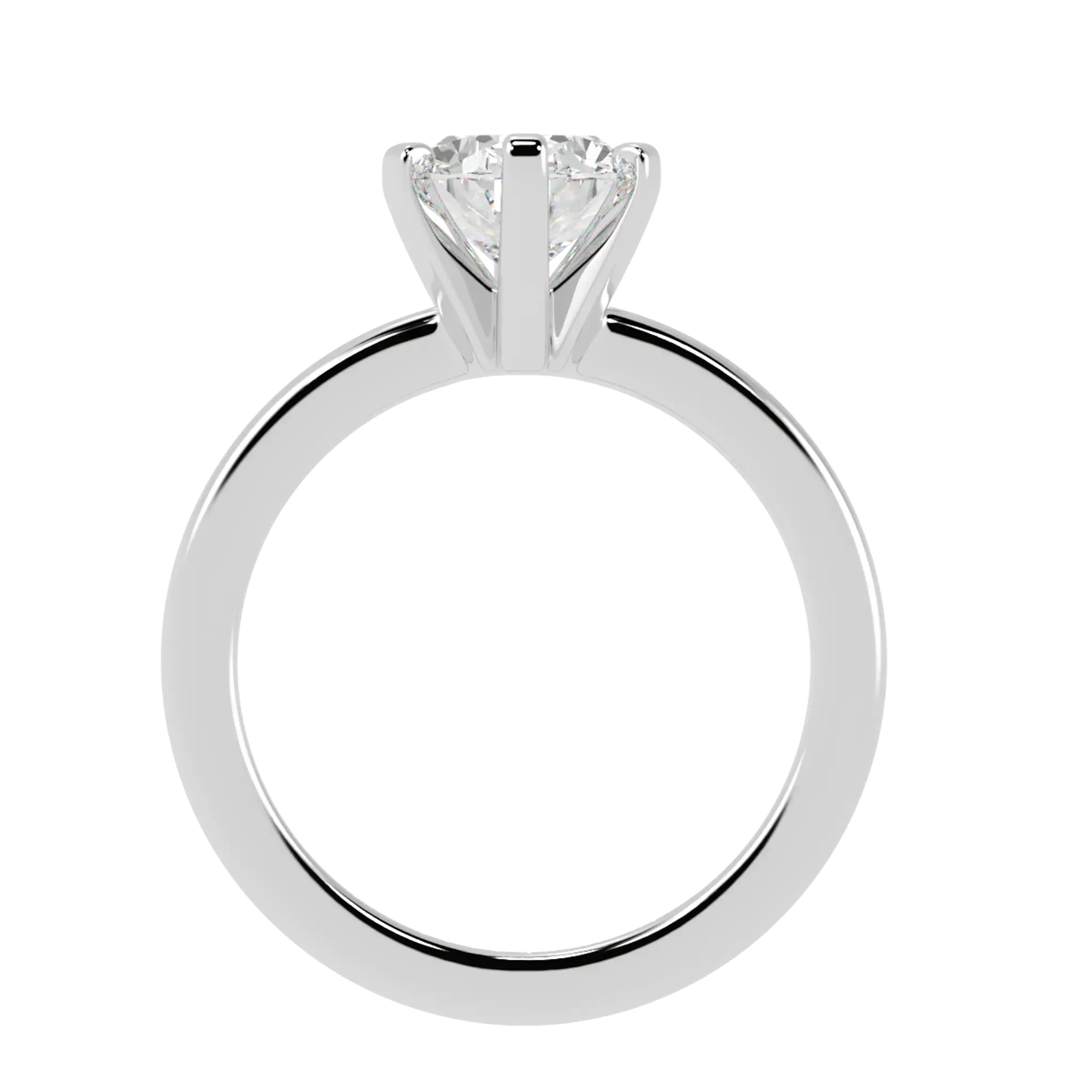 Nikki Platinum Solitaire Moissanite Engagement Rings | Oval Shape