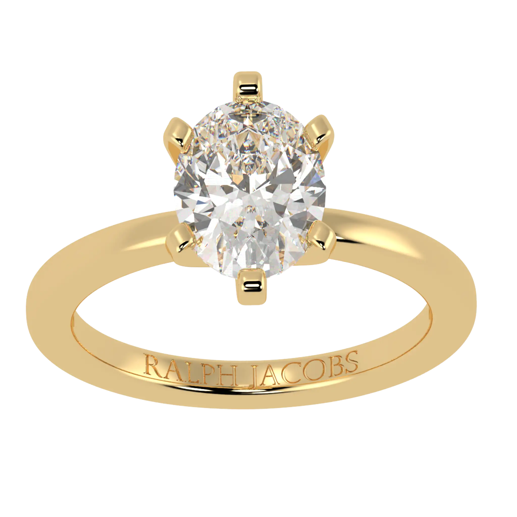 Bague de fiançailles solitaire en or jaune 18 carats Nikki | Forme ovale