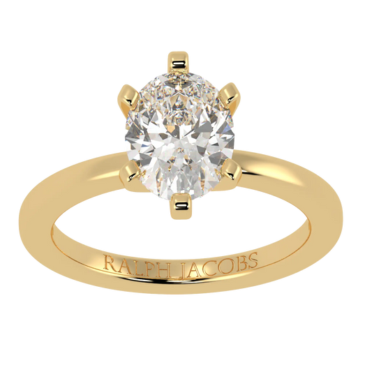 Nikki 9K Yellow Gold Solitaire Engagement Rings | Oval Shape