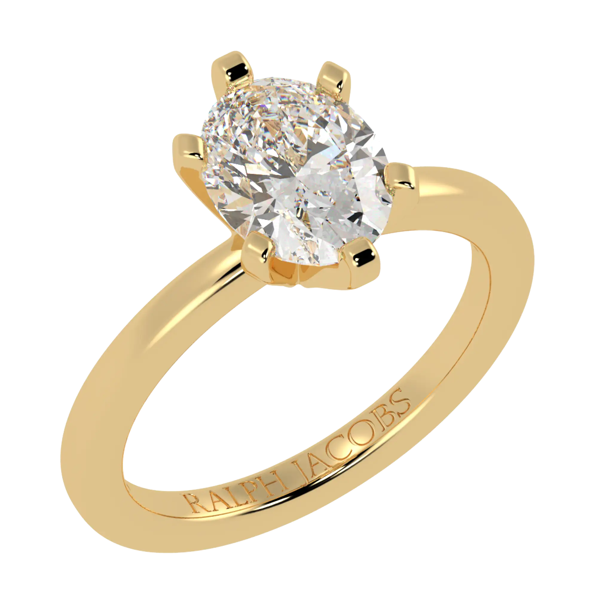 Bague de fiançailles solitaire en or jaune 18 carats Nikki | Forme ovale