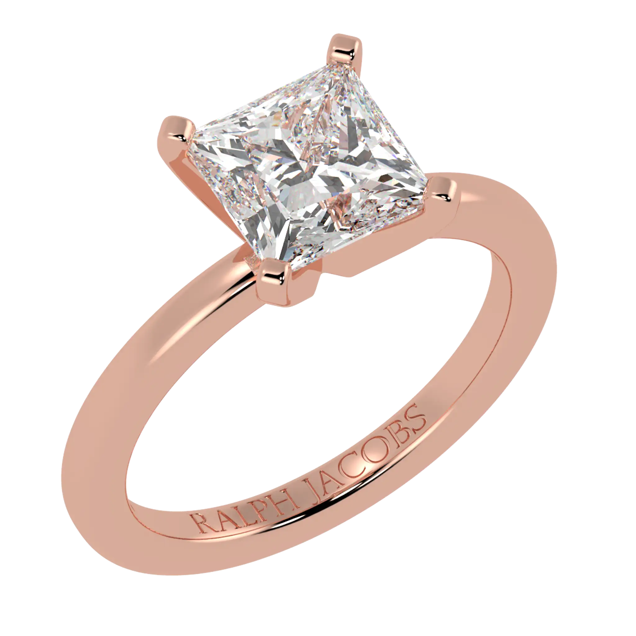 Bague de fiançailles en or 14 carats avec solitaire en moissanite de Nikki Rose | Forme princesse