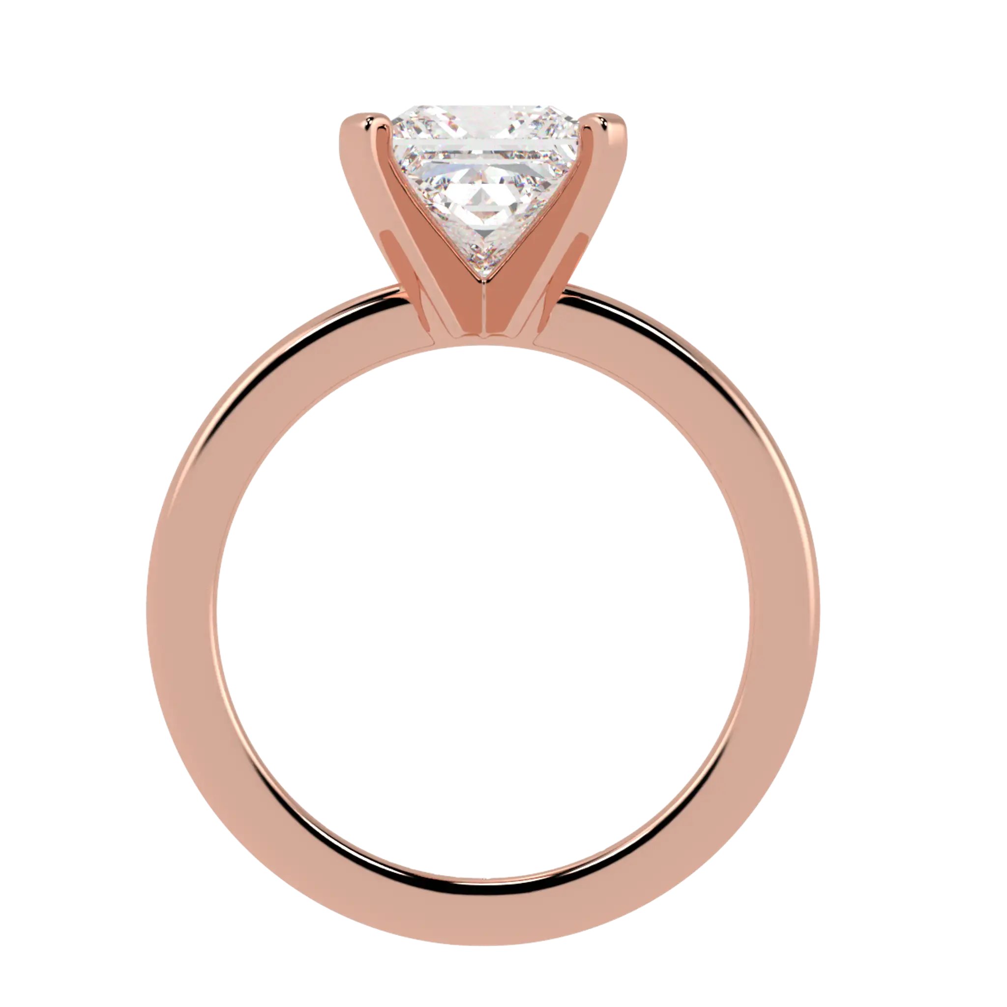 Bague de fiançailles solitaire en or 14 carats Nikki Rose | Forme princesse