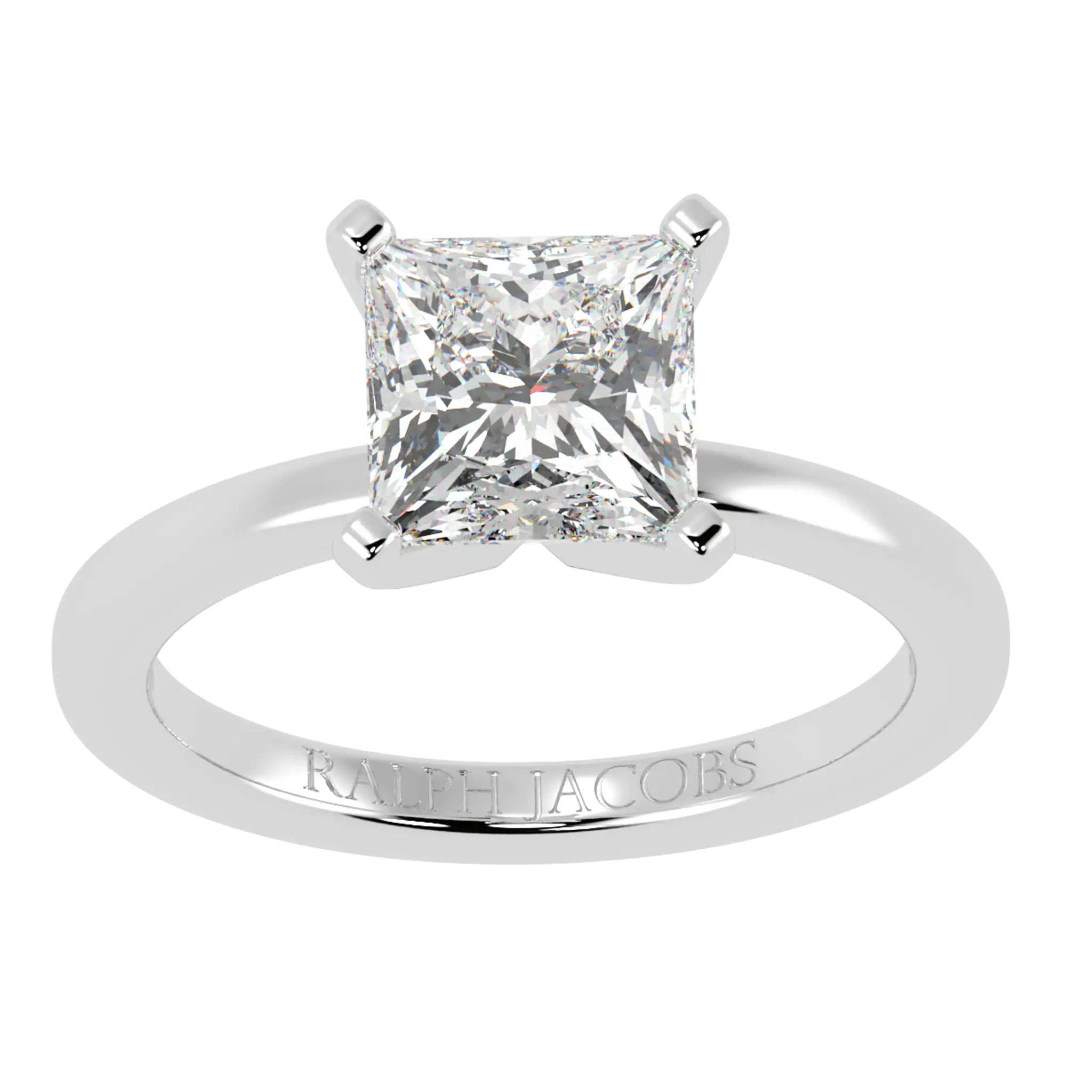 Bague de fiançailles solitaire en or blanc 9 carats Nikki | Forme princesse