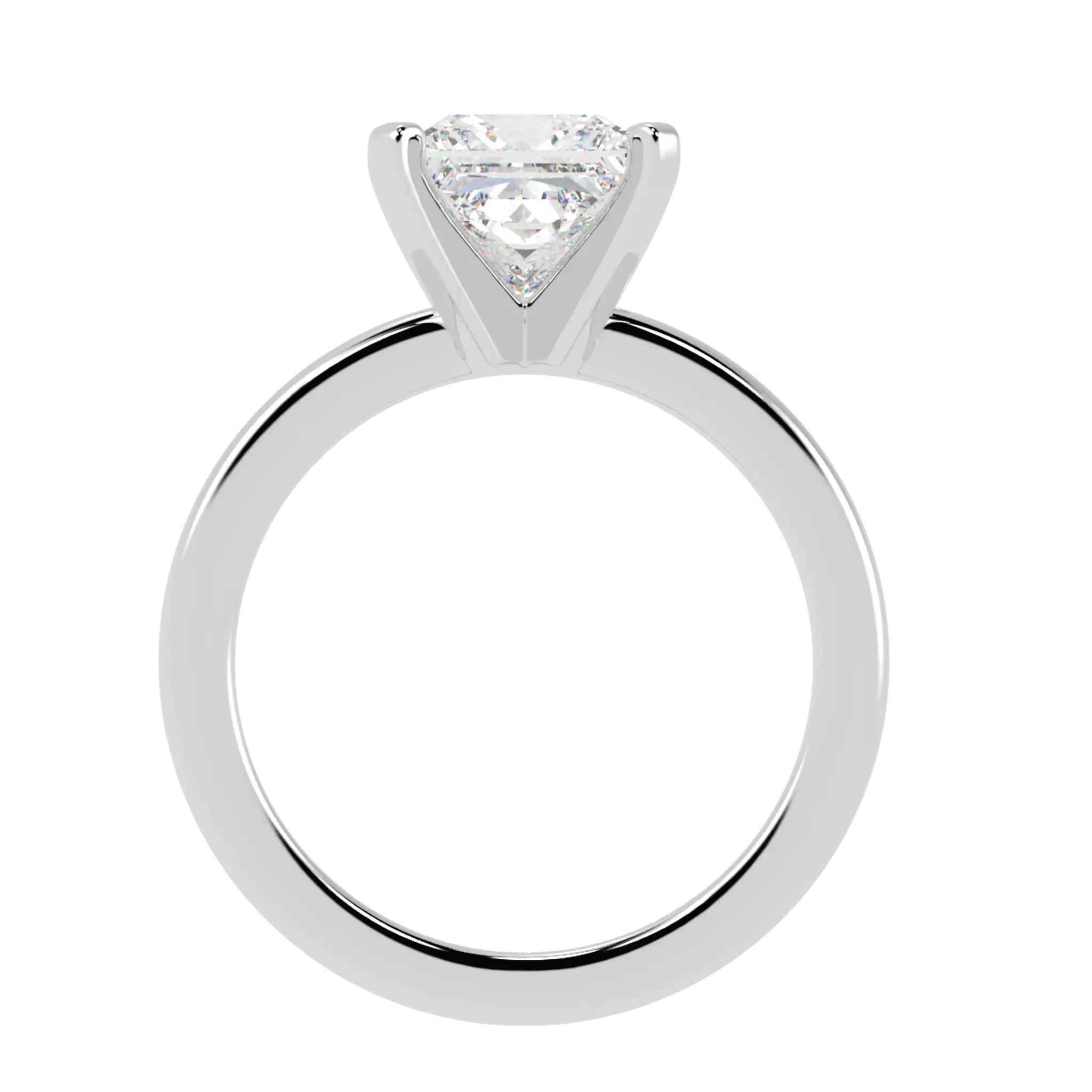 Nikki Platinum Solitaire Engagement Rings | Princess Shape