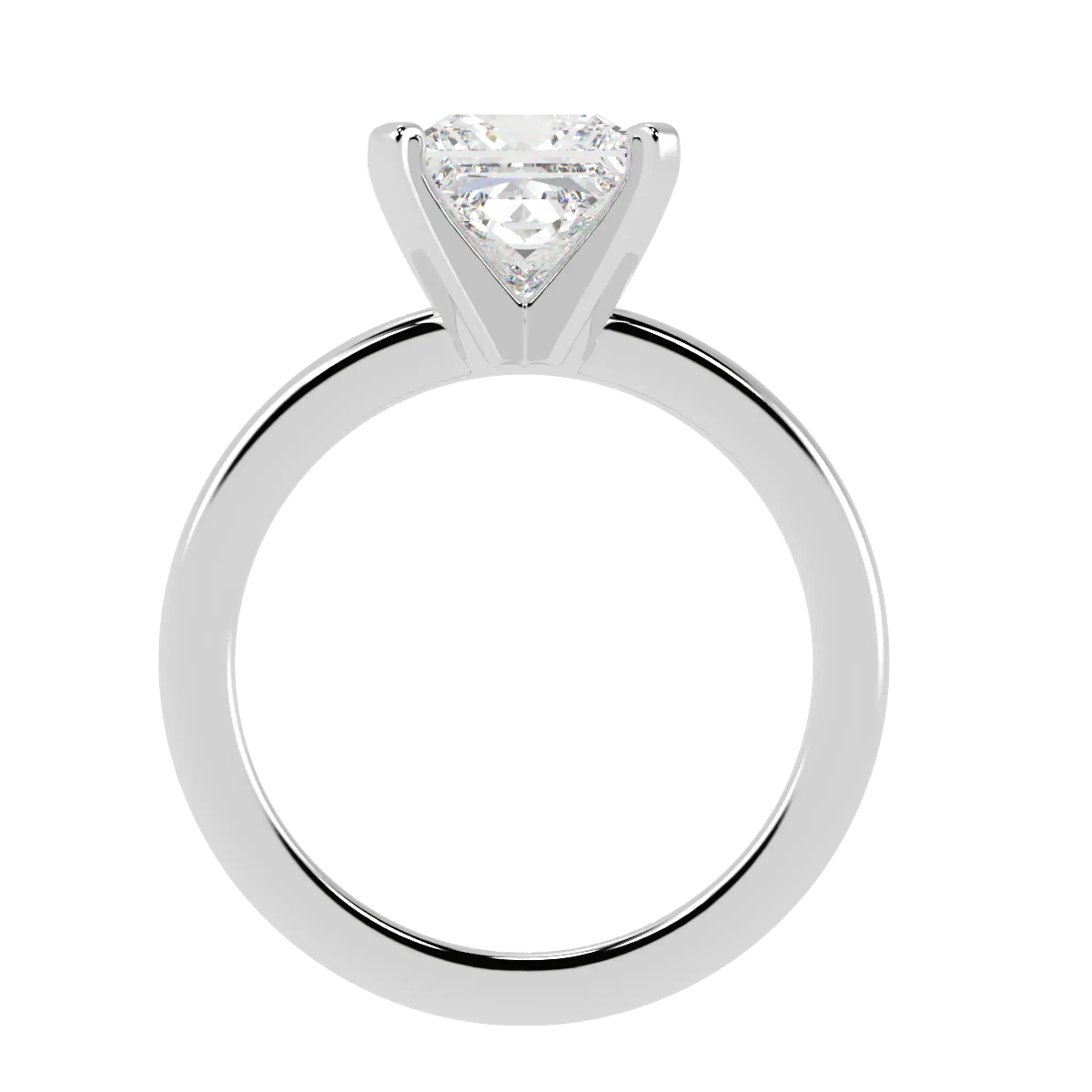 Nikki Platinum Solitaire Moissanite Engagement Rings | Princess Shape