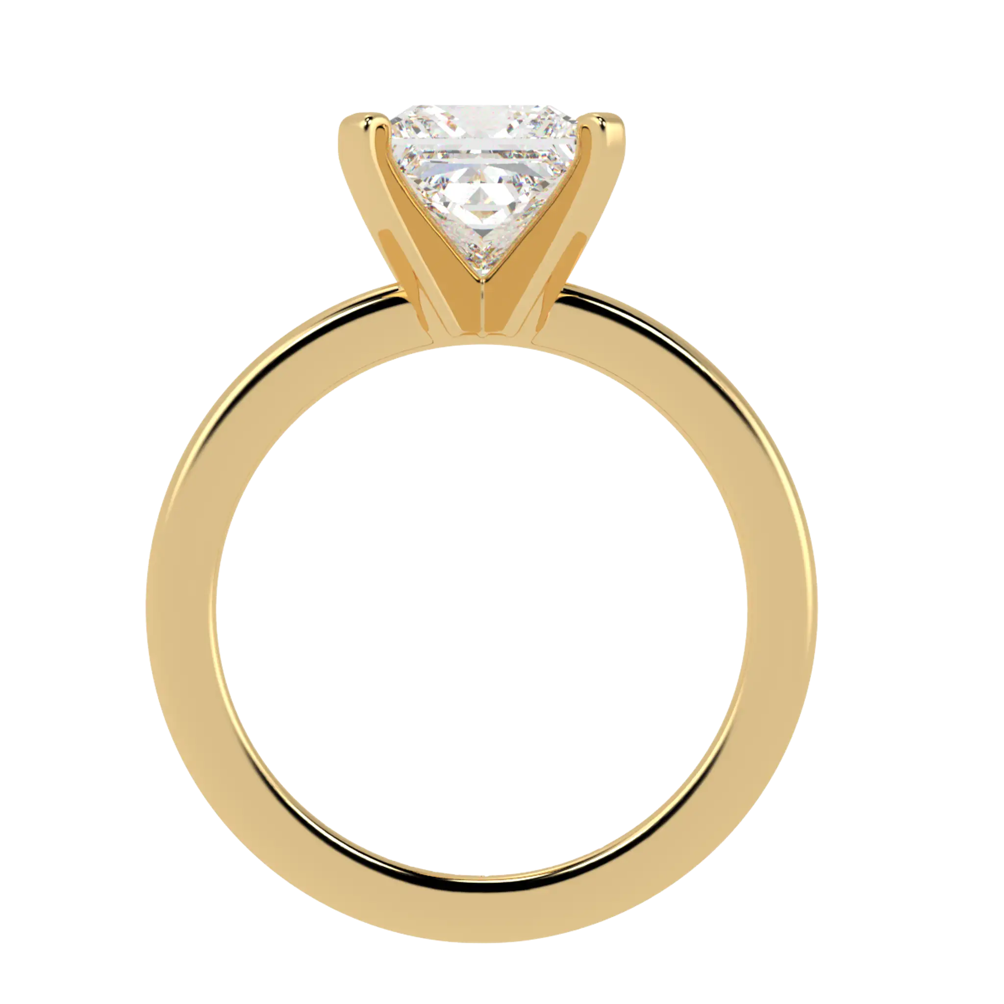 Nikki 9K Yellow Gold Solitaire Engagement Rings | Princess Shape