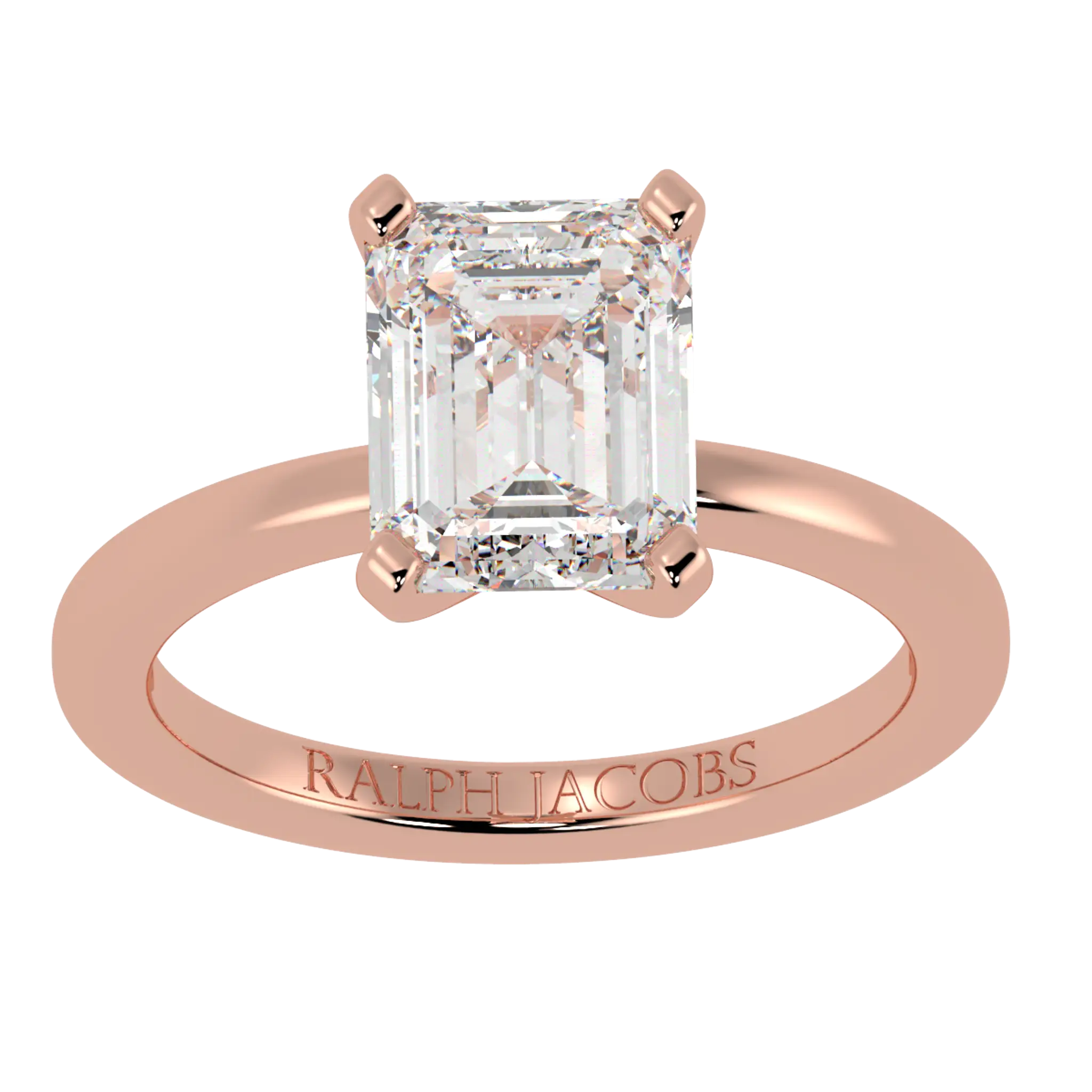 Bague de fiançailles solitaire en or 14 carats Nikki Rose | Forme émeraude