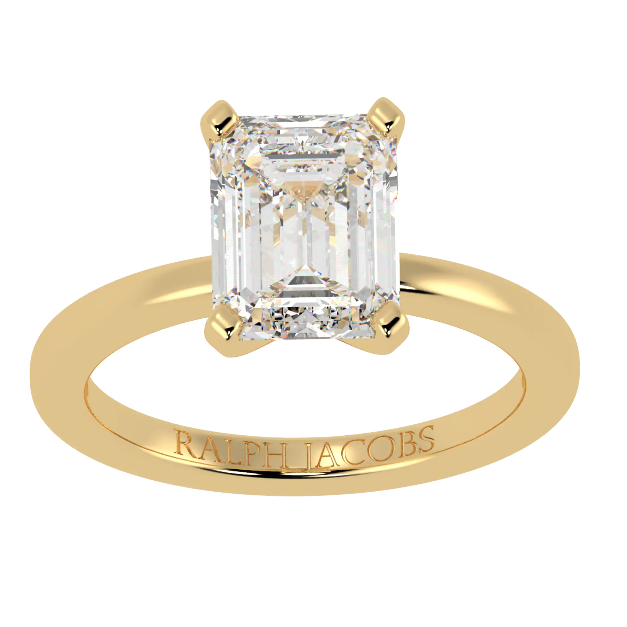 Bague de fiançailles solitaire en or jaune 18 carats Nikki | Forme émeraude