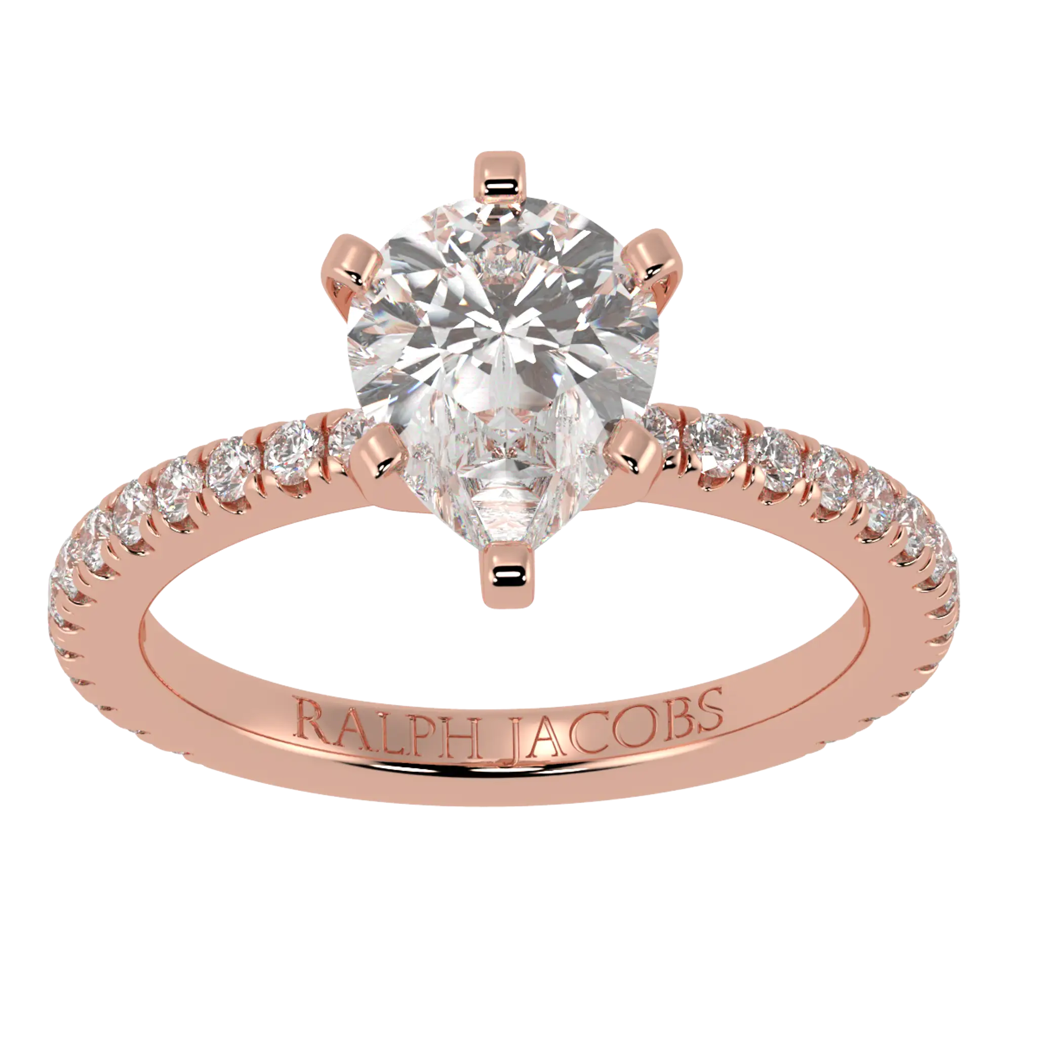 Bagues de fiançailles Nikki en or rose 14 carats | Forme poire