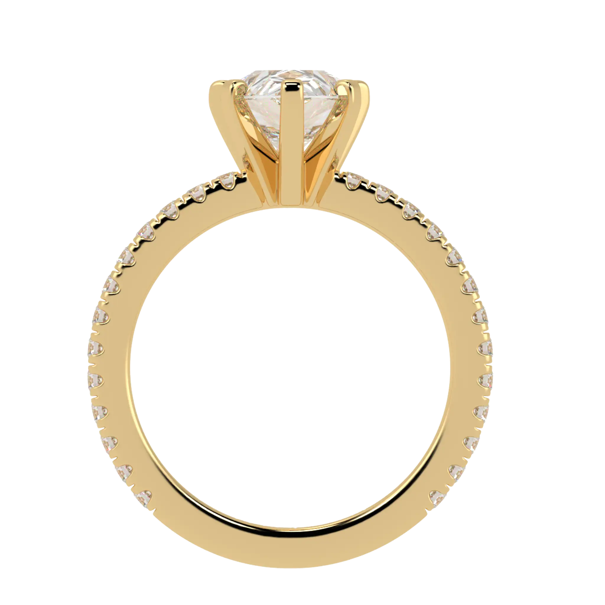 Nikki 18K Yellow Gold Accent Engagement Rings | Pear Shape