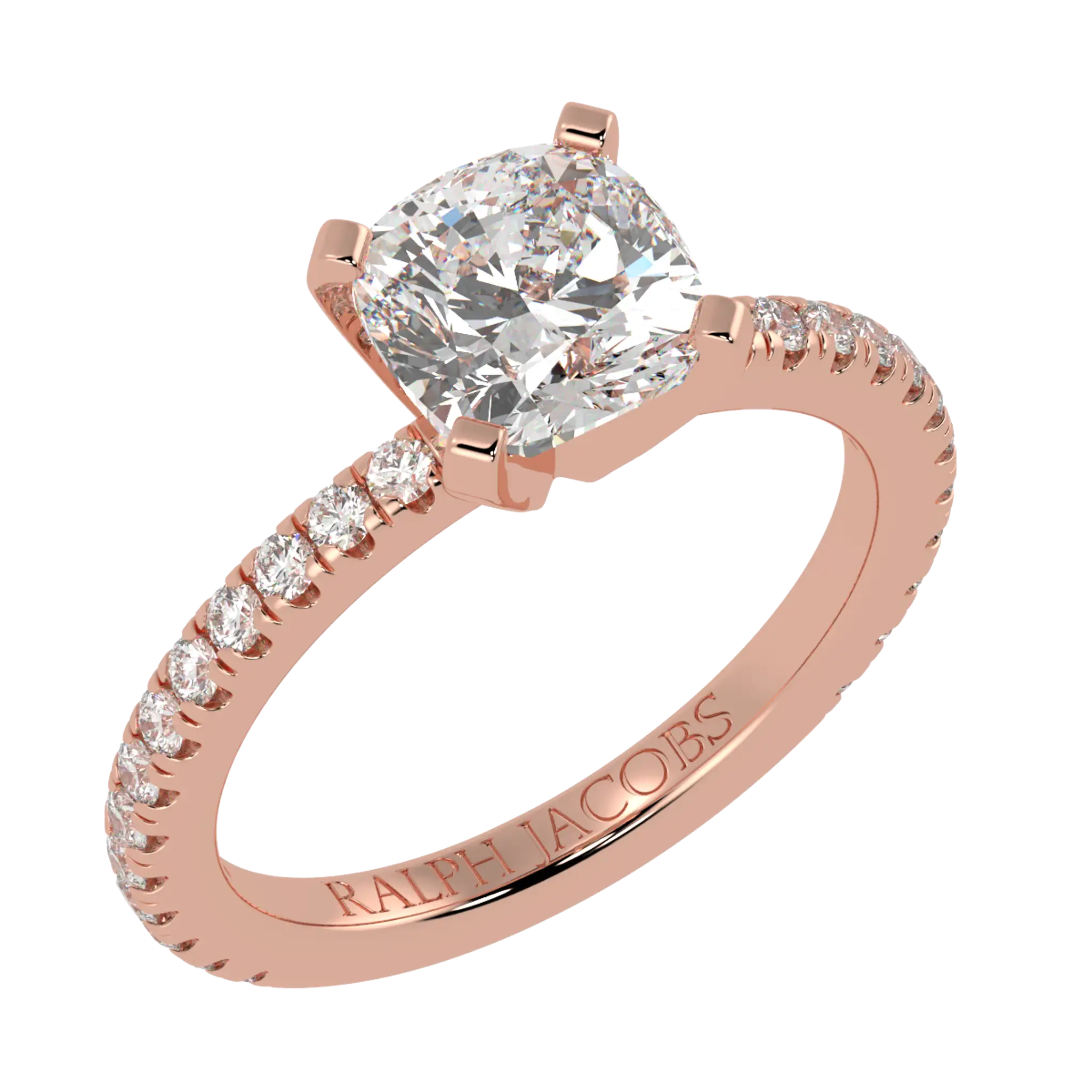 Nikki 14K Rose Gold Accent Engagement Rings | Cushion Shape