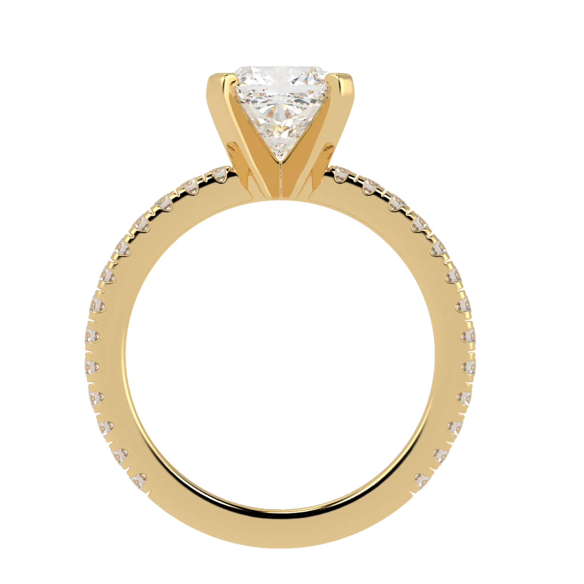 Nikki 9K Yellow Gold Accent Engagement Rings | Cushion Shape