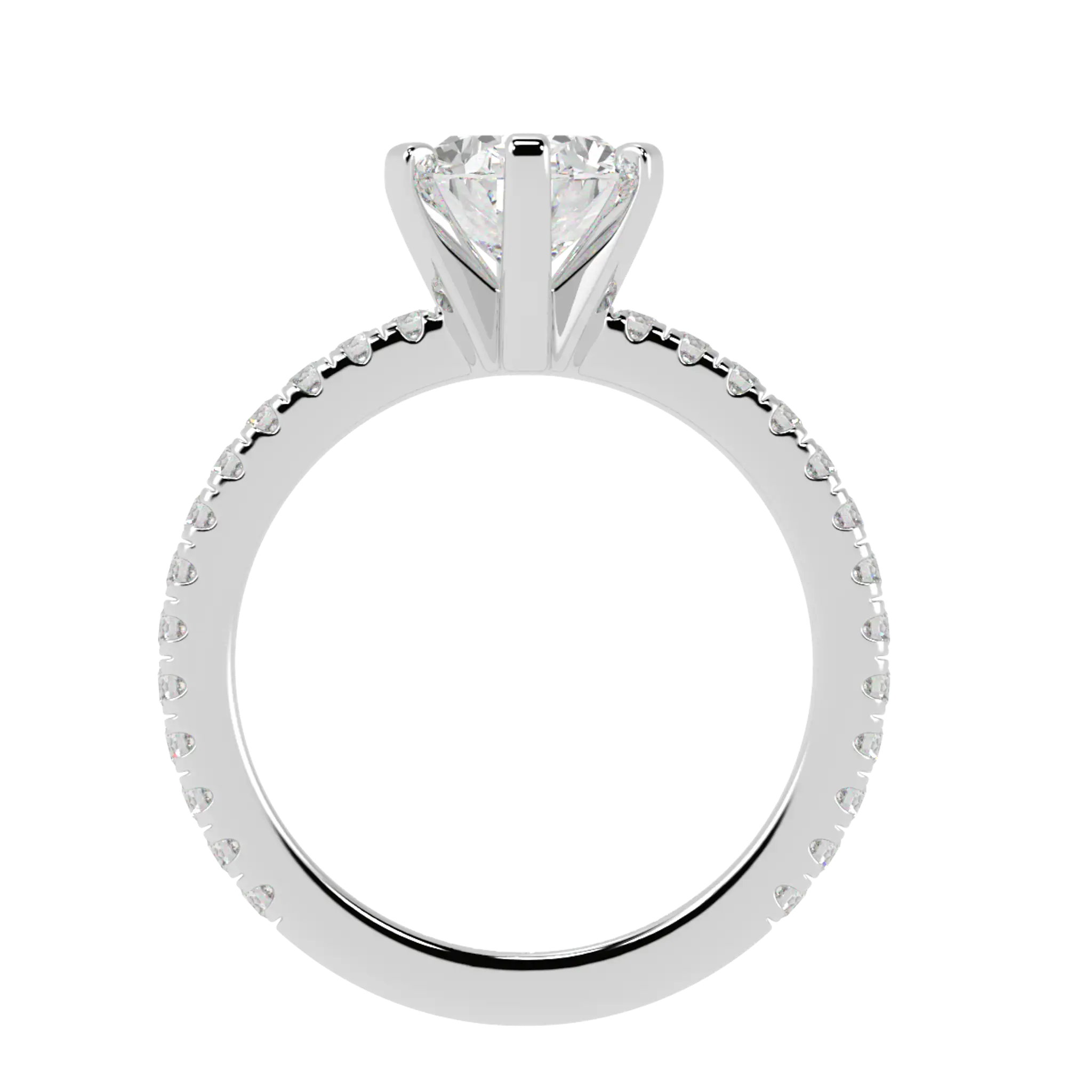 Nikki Platinum Accent Engagement Rings | Oval Shape