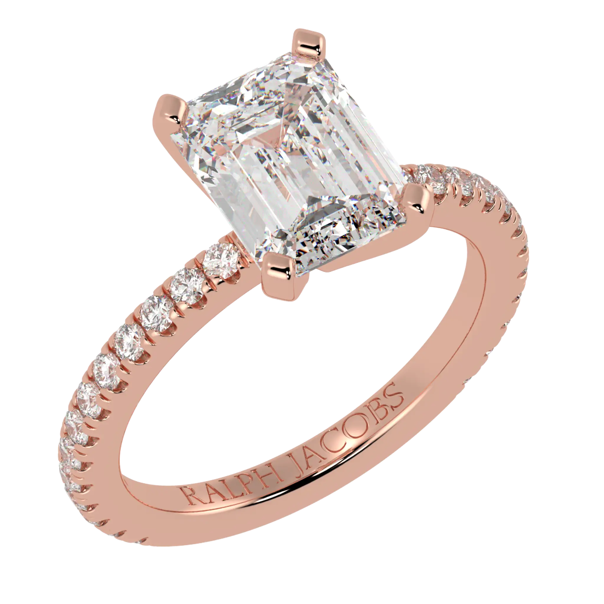 Nikki 14K Rose Gold Accent Engagement Rings | Emerald Shape