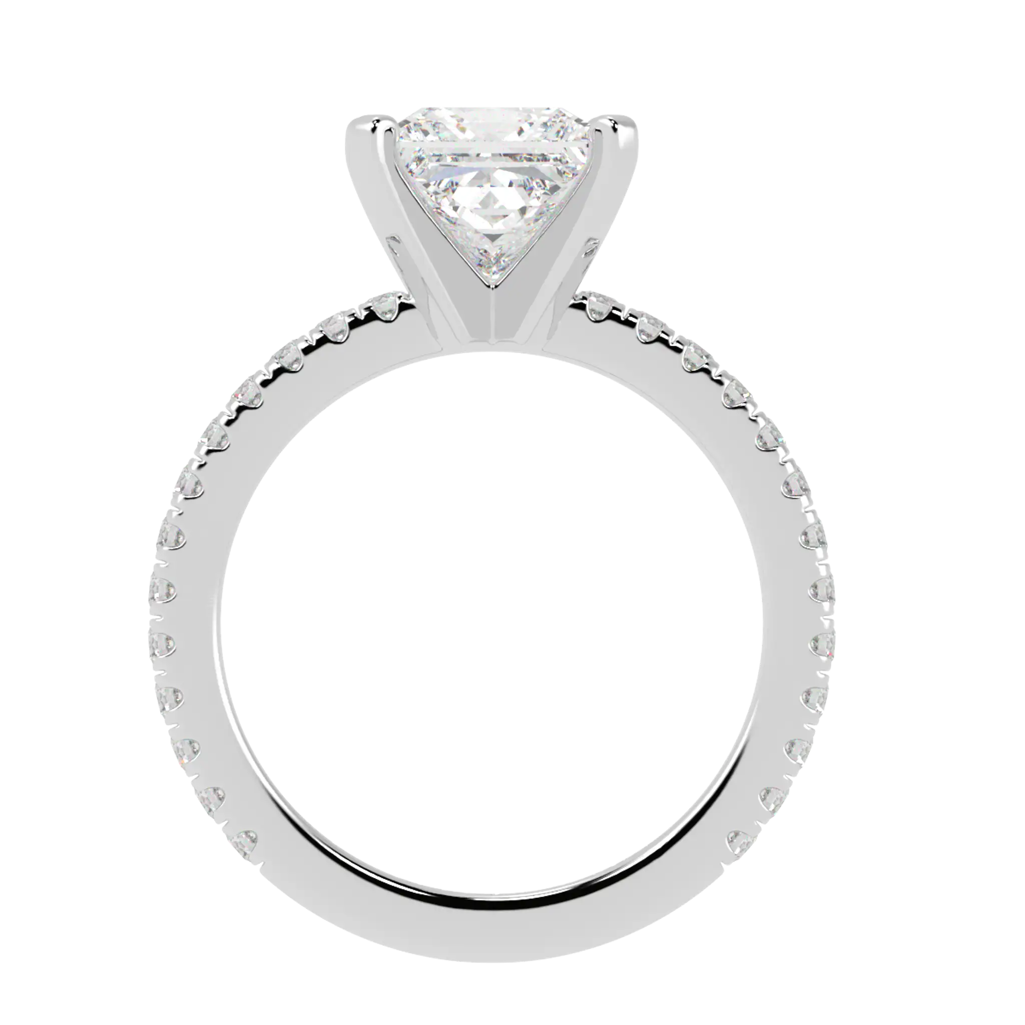 Bagues de fiançailles en or blanc 18 carats Nikki | Forme princesse