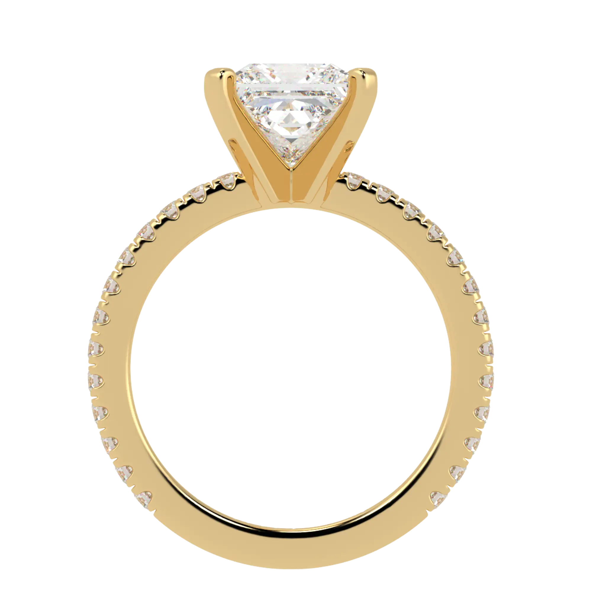 Nikki 9K Yellow Gold Accent Engagement Rings | Princess Shape