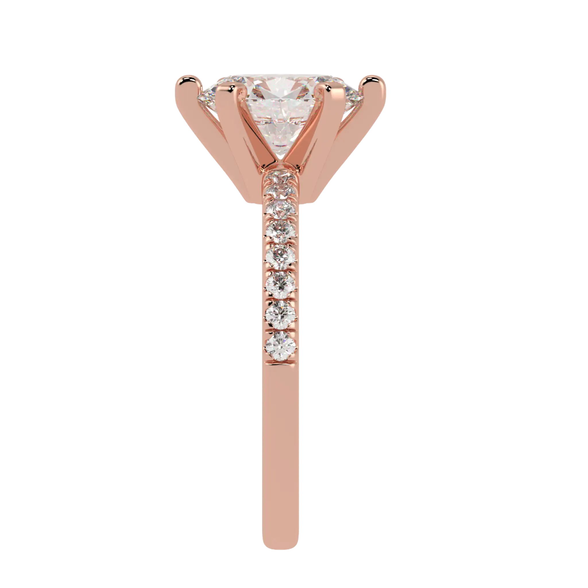 Nikki 14K Rose Gold Accent Moissanite Engagement Rings | Oval Shape