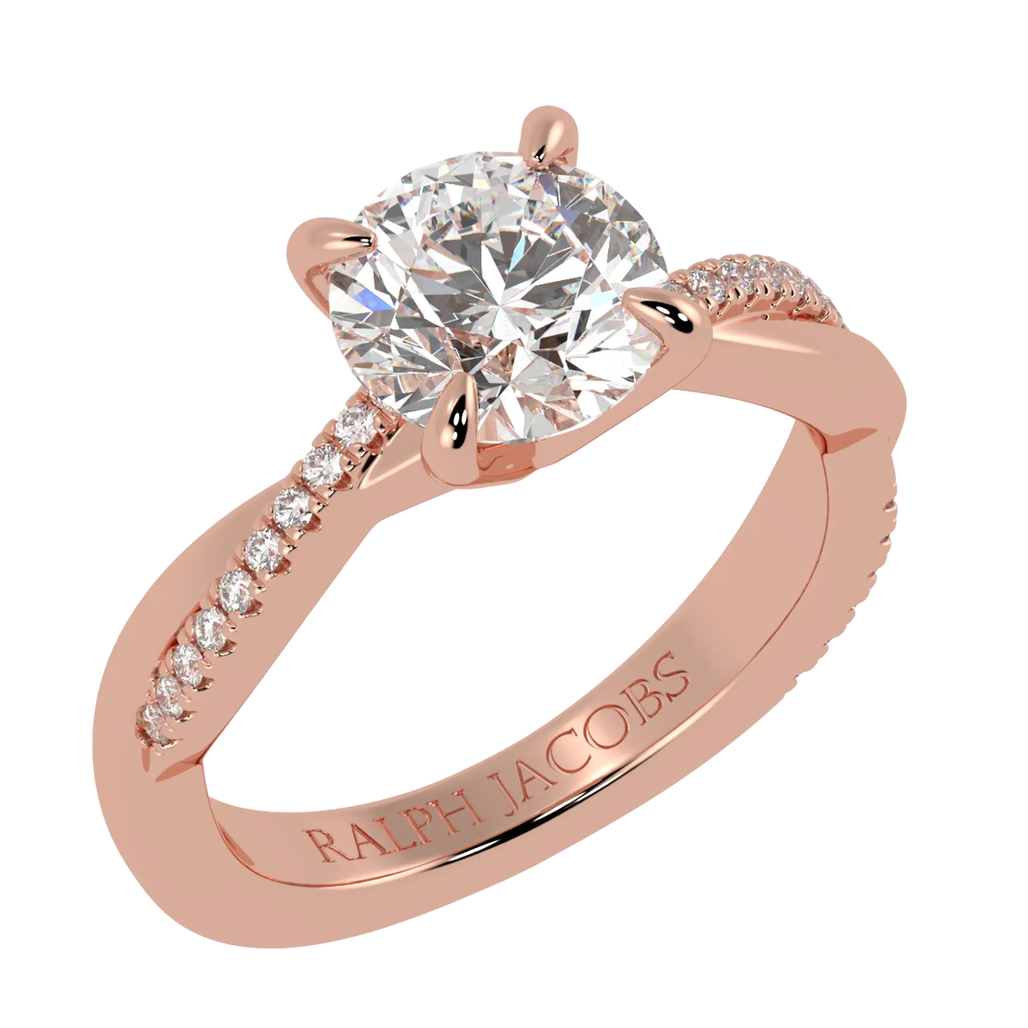 Jasmine 14K Rose Gold Accent Engagement Ring