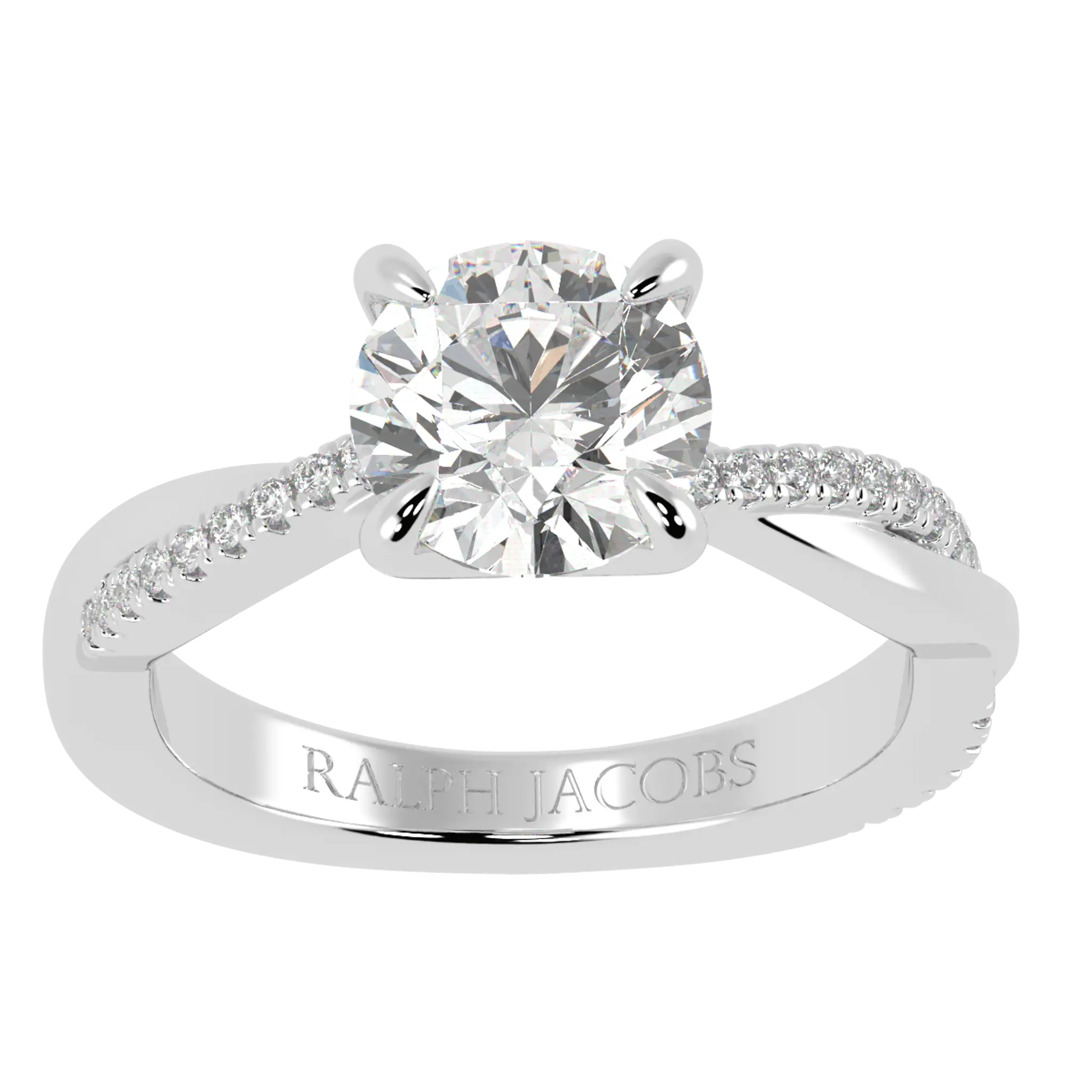 Jasmine Platinum Accent Engagement Ring