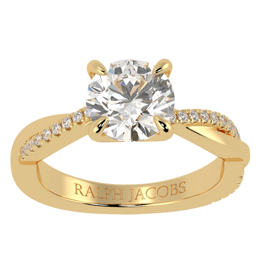 Jasmine 9K Yellow Gold Accent Engagement Ring